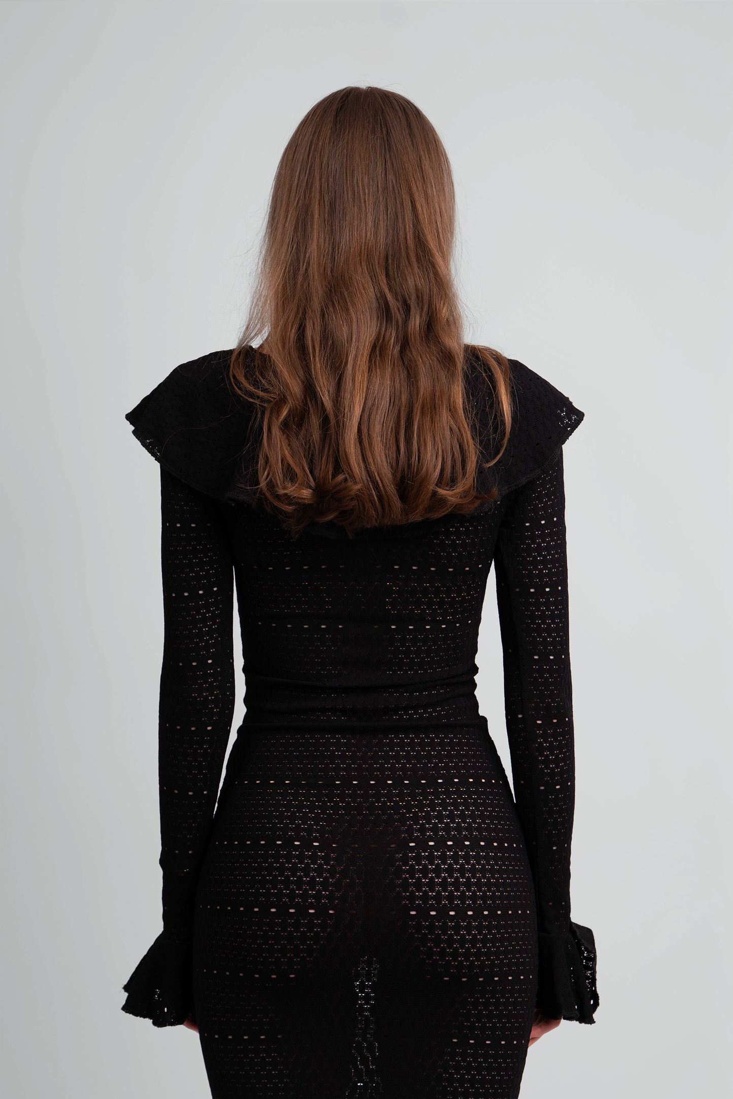 Madonna Lace Knit Ruffled Dress