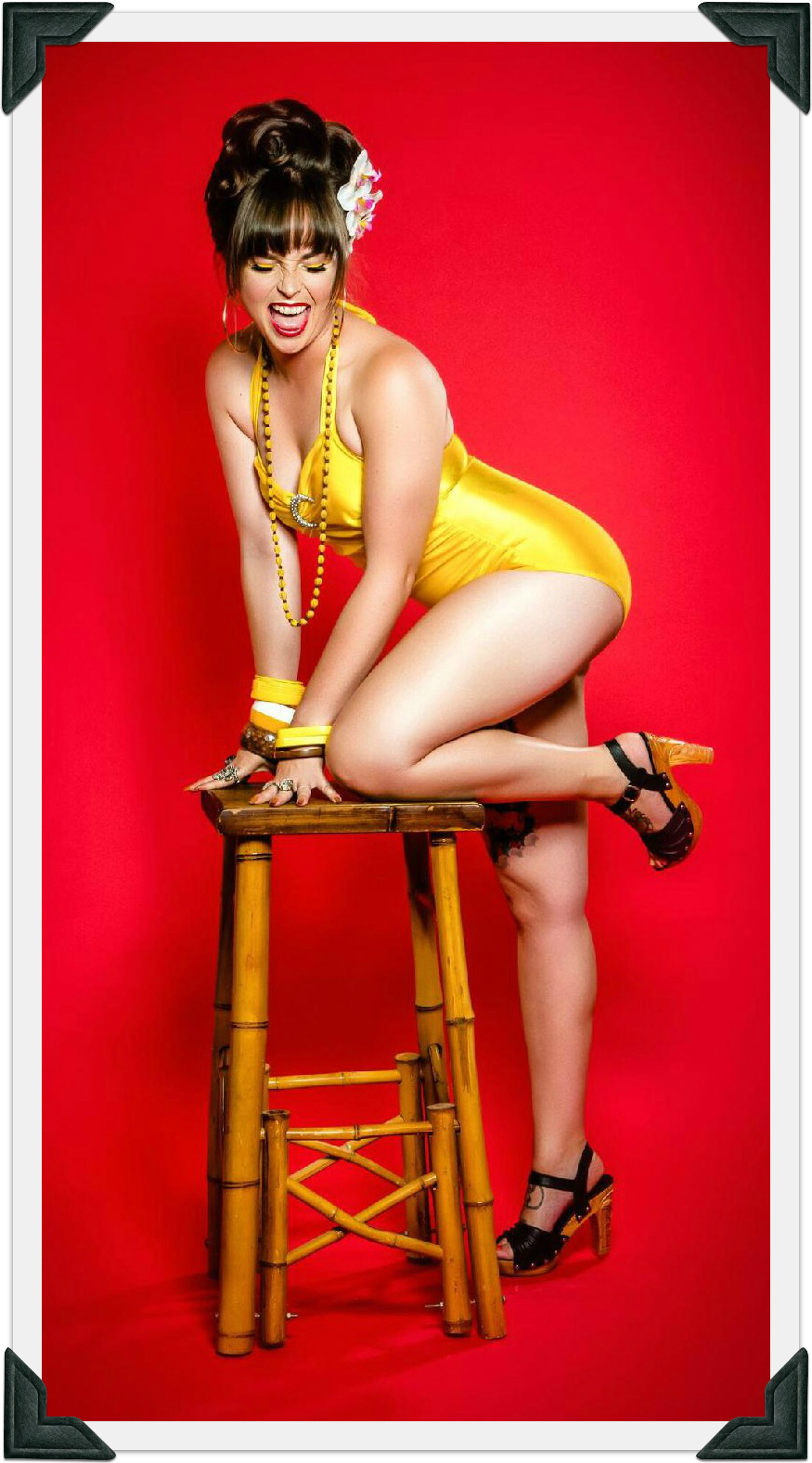 the Rockin' Tiki/with Ankle Strap - in Black Leather - Concordia Style Boutique