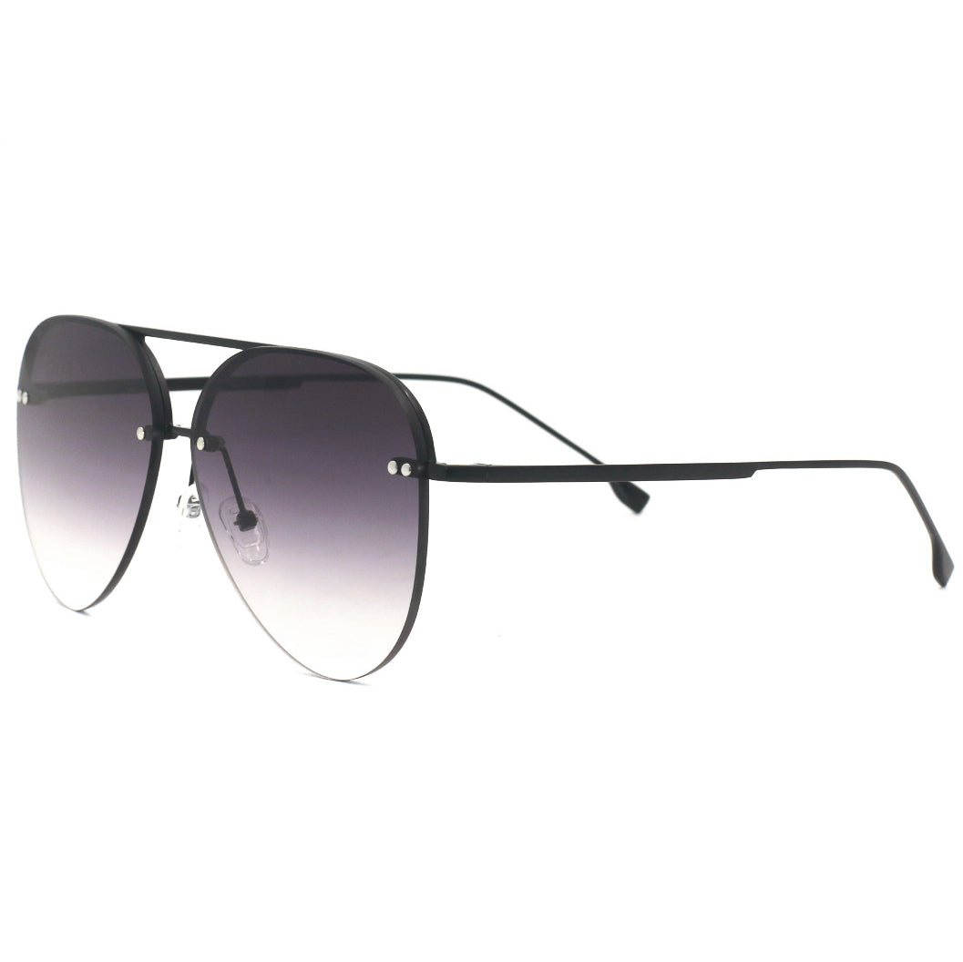 Smaller Megan 2 - Faded Black Metal Aviator Sunglasses - Concordia Style Boutique