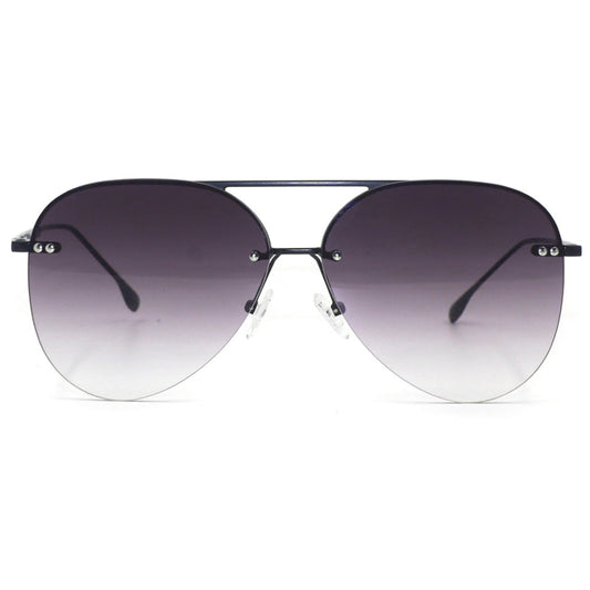 Megan 2 - Faded Black Metal Aviator Sunglasses - Concordia Style Boutique