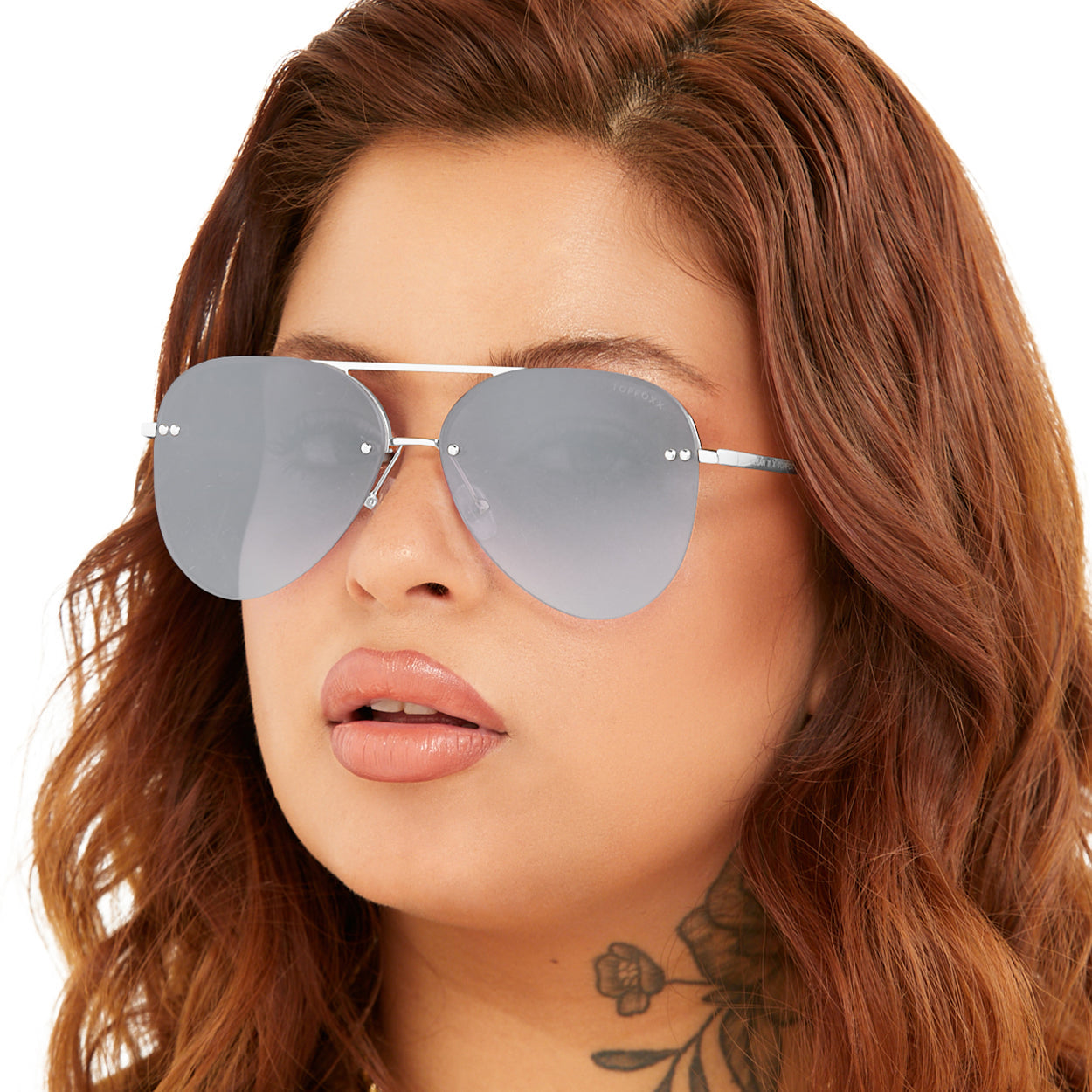 Smaller Megan 2 - Silver Metal Aviator Sunglasses - Concordia Style Boutique