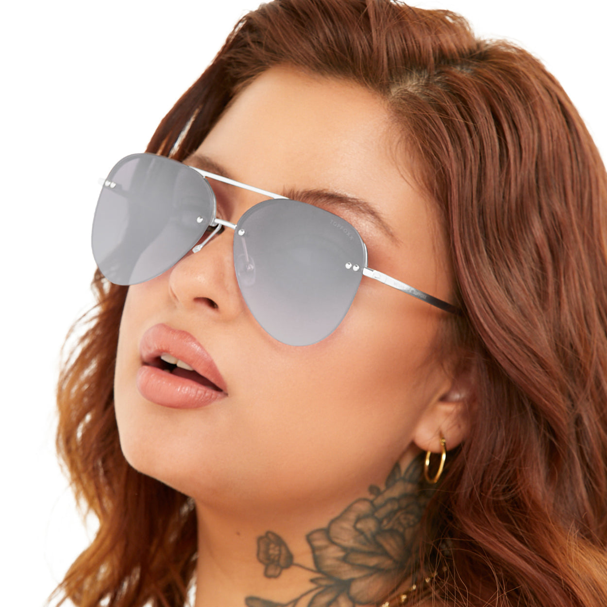 Smaller Megan 2 - Silver Metal Aviator Sunglasses - Concordia Style Boutique
