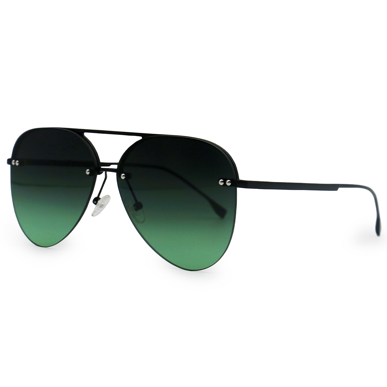Smaller Megan 2 - Dark Green Metal Aviator Sunglasses - Concordia Style Boutique