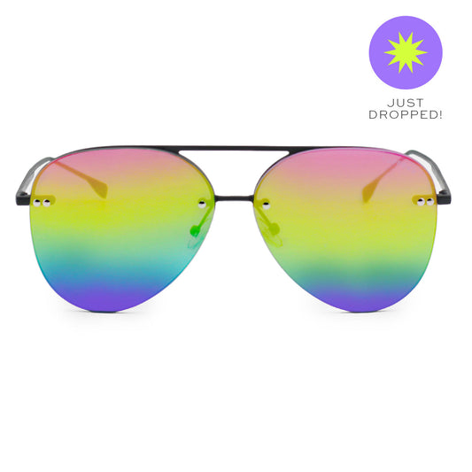 Smaller Megan 2 - Pride Aviator Sunglasses - Concordia Style Boutique