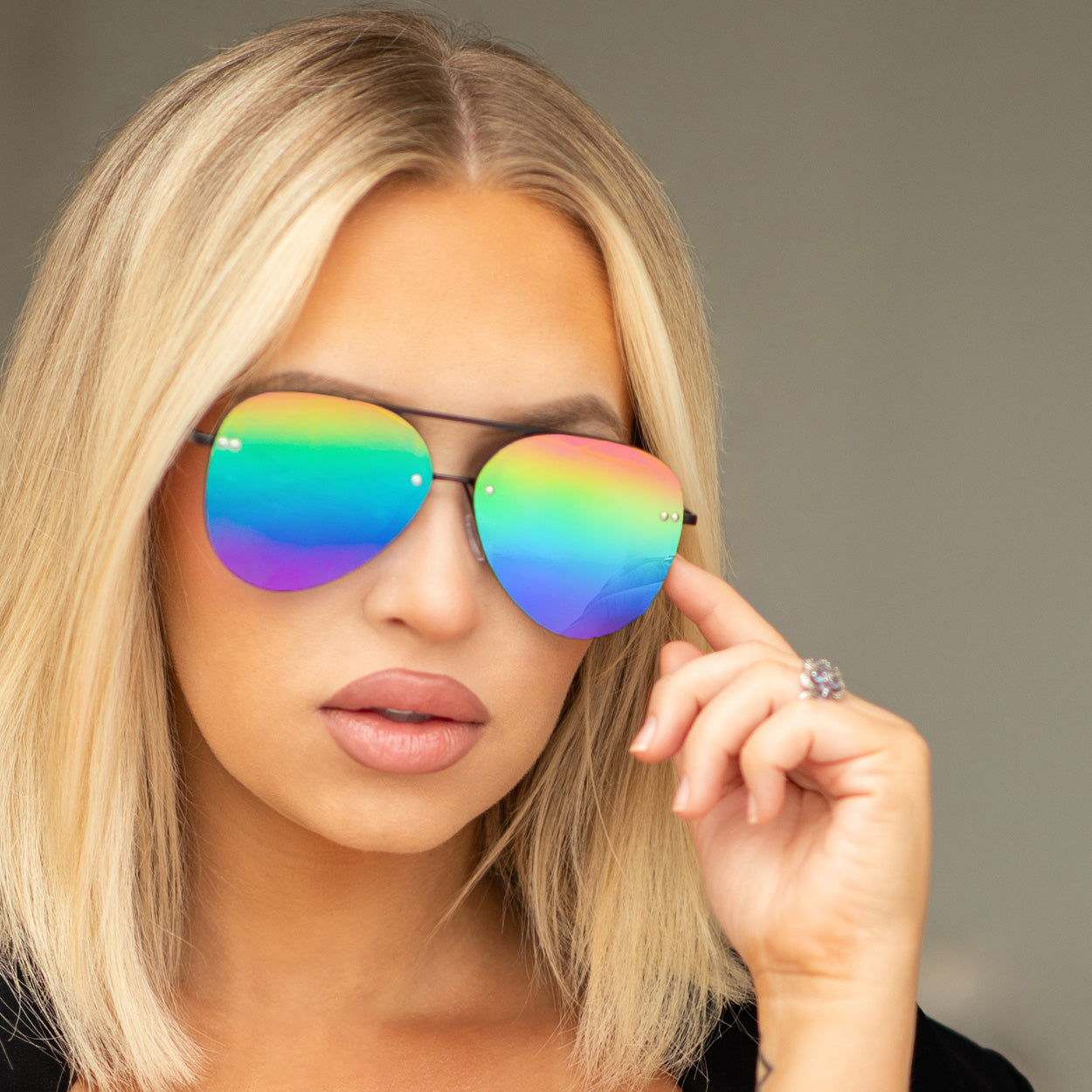 Smaller Megan 2 - Pride Aviator Sunglasses - Concordia Style Boutique
