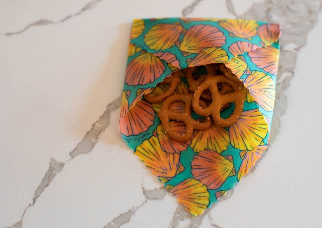 Beeswax Food Wrap - Sunrise Shell Print - Concordia Style Boutique