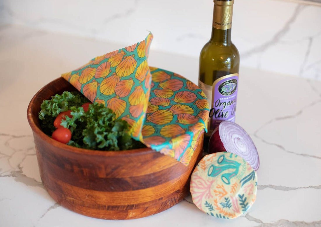 Beeswax Food Wrap - Sunrise Shell Print - Concordia Style Boutique