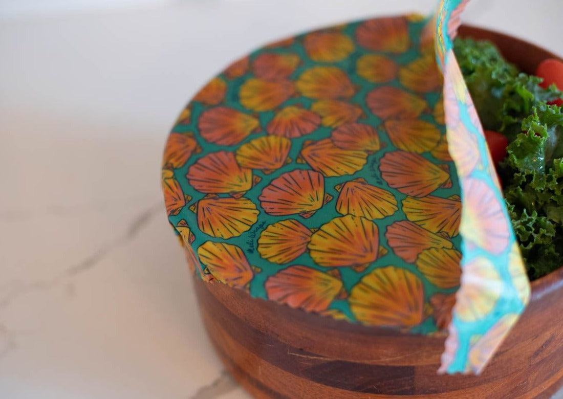 Beeswax Food Wrap - Sunrise Shell Print - Concordia Style Boutique
