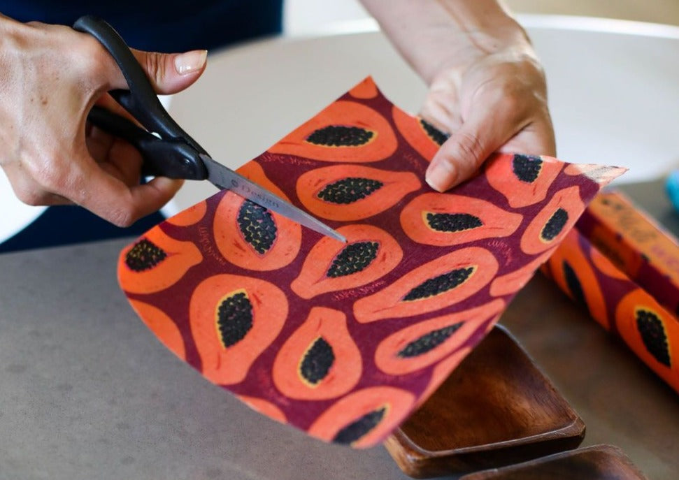 Beeswax Wrap Bulk Roll - Purple Papaya Print - Concordia Style Boutique