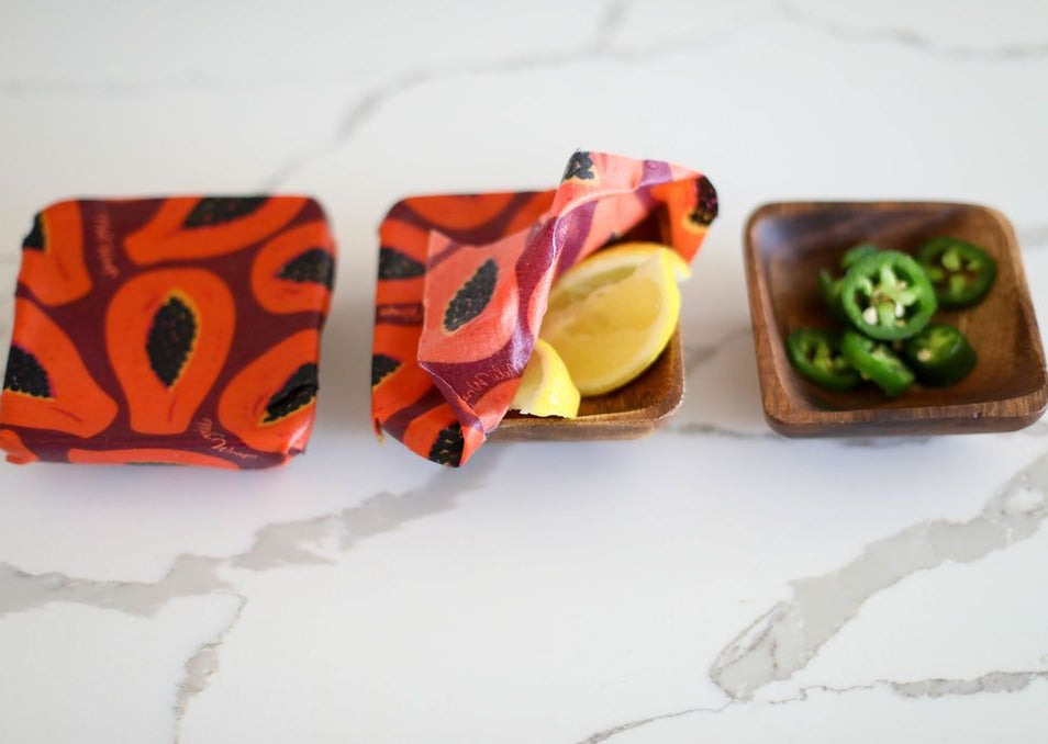 Beeswax Wrap Bulk Roll - Purple Papaya Print - Concordia Style Boutique