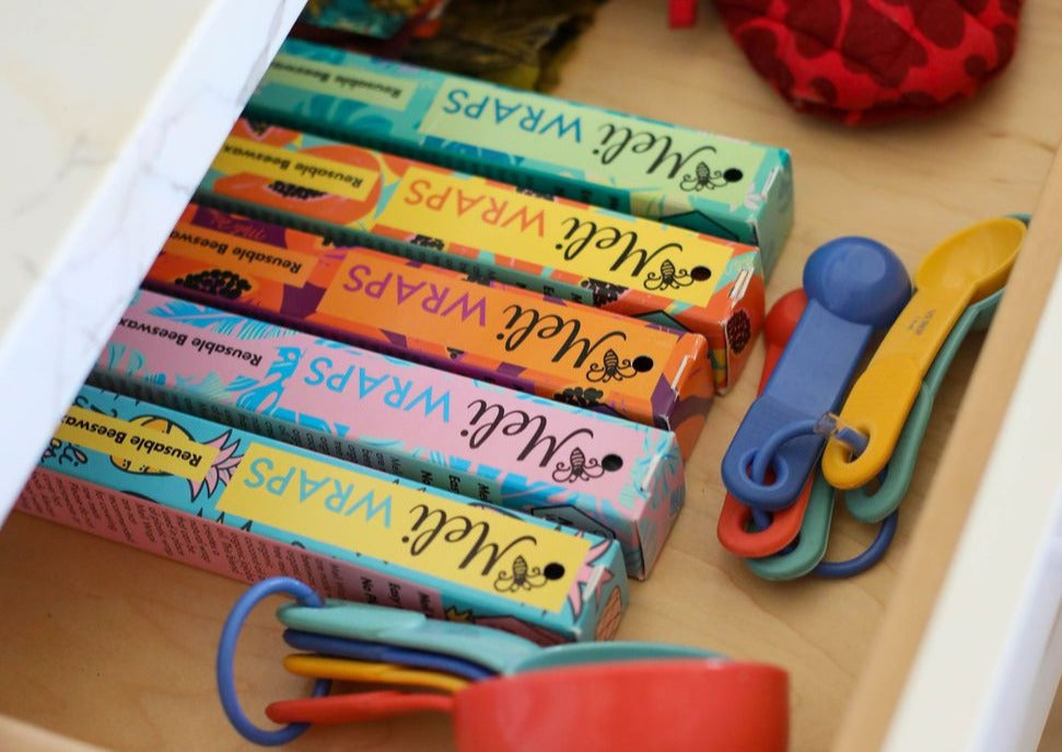 Beeswax Wrap Bulk Roll - Purple Papaya Print - Concordia Style Boutique