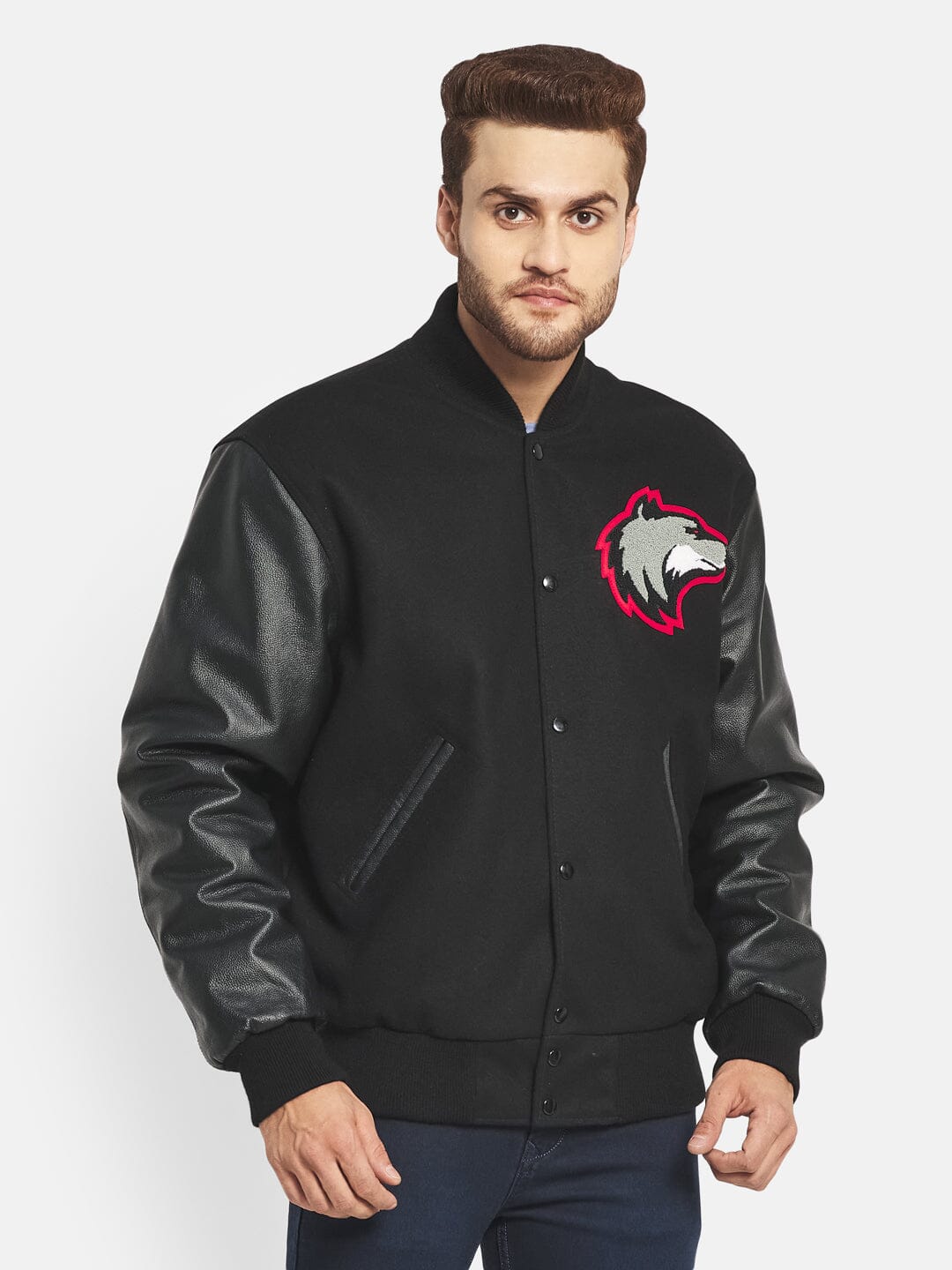 Black Wolf Varsity Jacket - Concordia Style Boutique