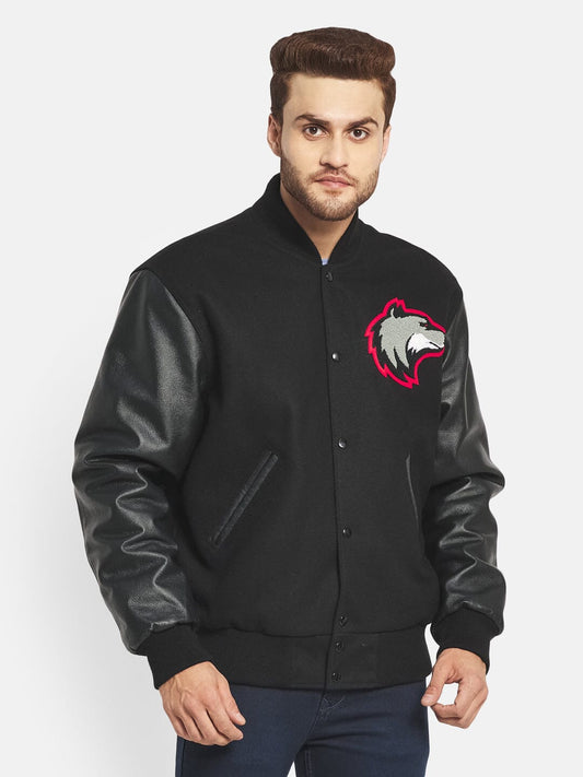 Black Wolf Varsity Jacket - Concordia Style Boutique