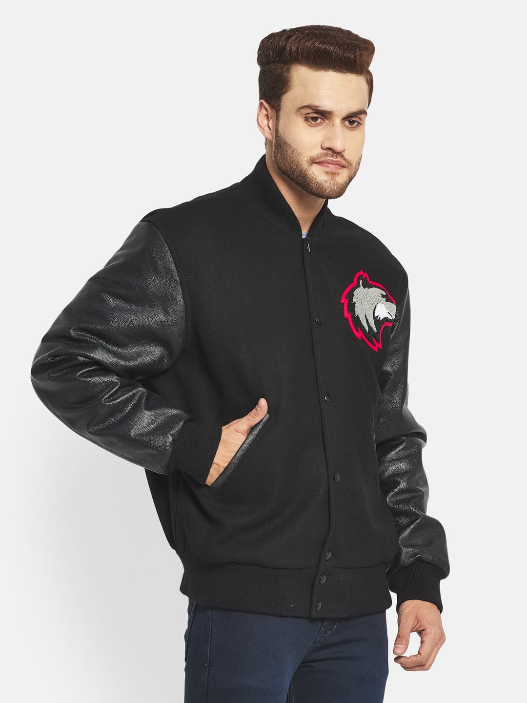 Black Wolf Varsity Jacket - Concordia Style Boutique