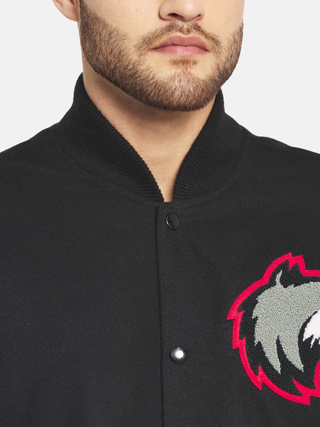 Black Wolf Varsity Jacket - Concordia Style Boutique