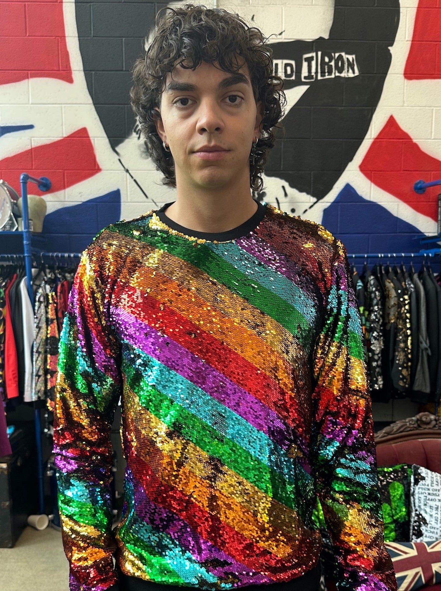 "Any Old  Iron" - Mens Golden Rainbow Sweatshirt - Premium Clothing from Any Old Iron - Just $190! Shop now at Concordia Style Boutique