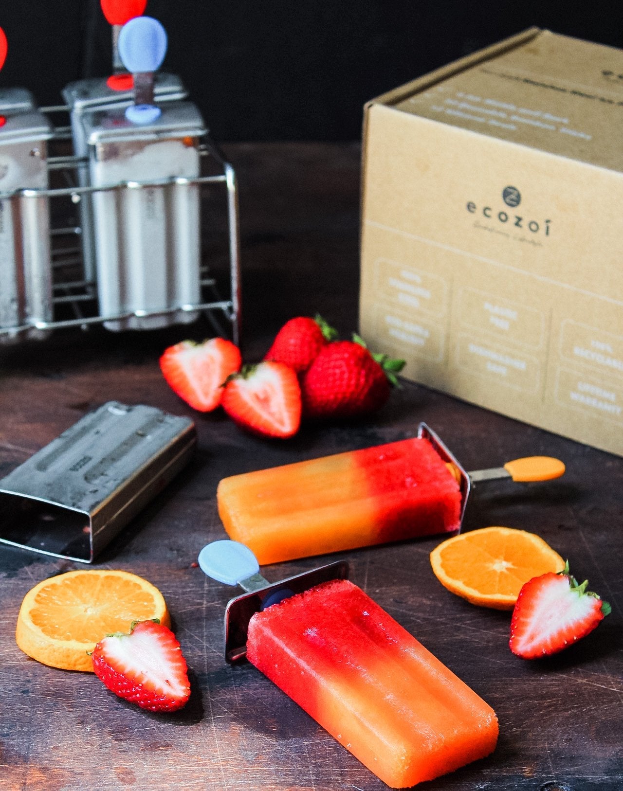 Stainless Steel Popsicle Molds and Rack, Square Shape, Steel Sticks - Concordia Style Boutique