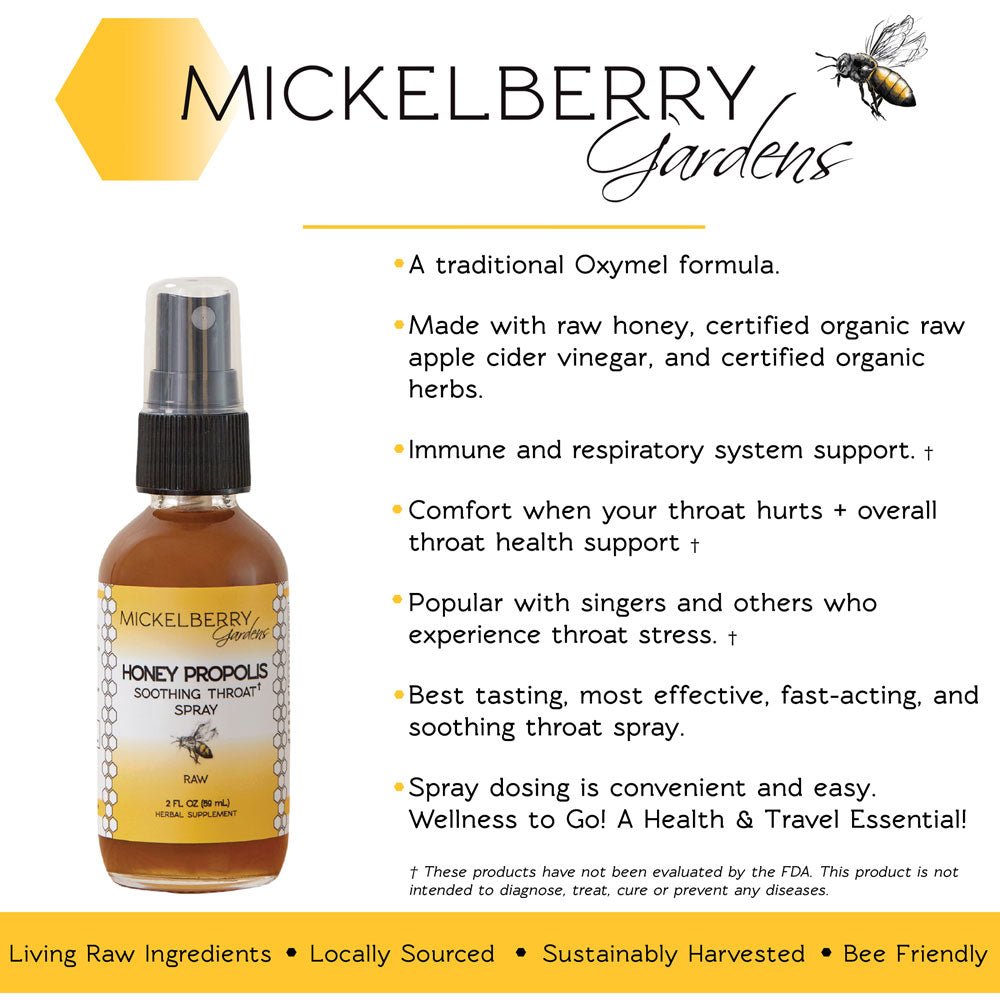 Honey Propolis Throat Spray - Premium Honey Tonic from Mickelberry Gardens - Just $11.19! Shop now at Concordia Style Boutique