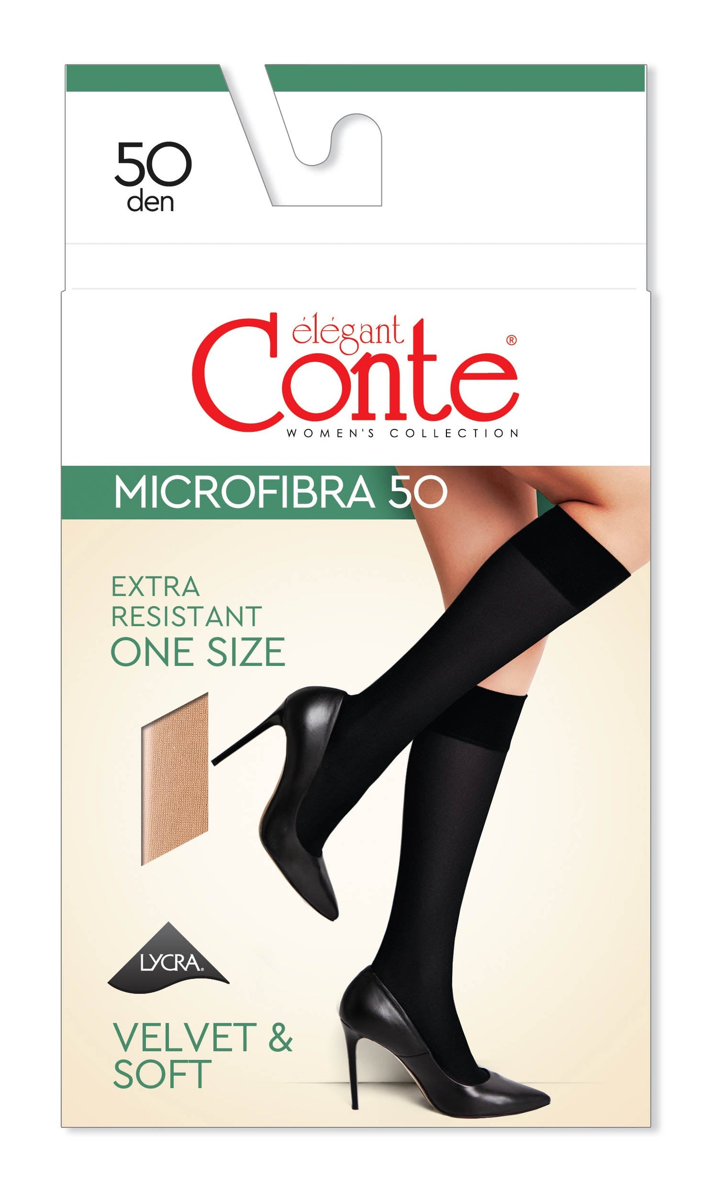 Knee Highs Conte Microfibra 50 Den (1 pair) - Concordia Style Boutique