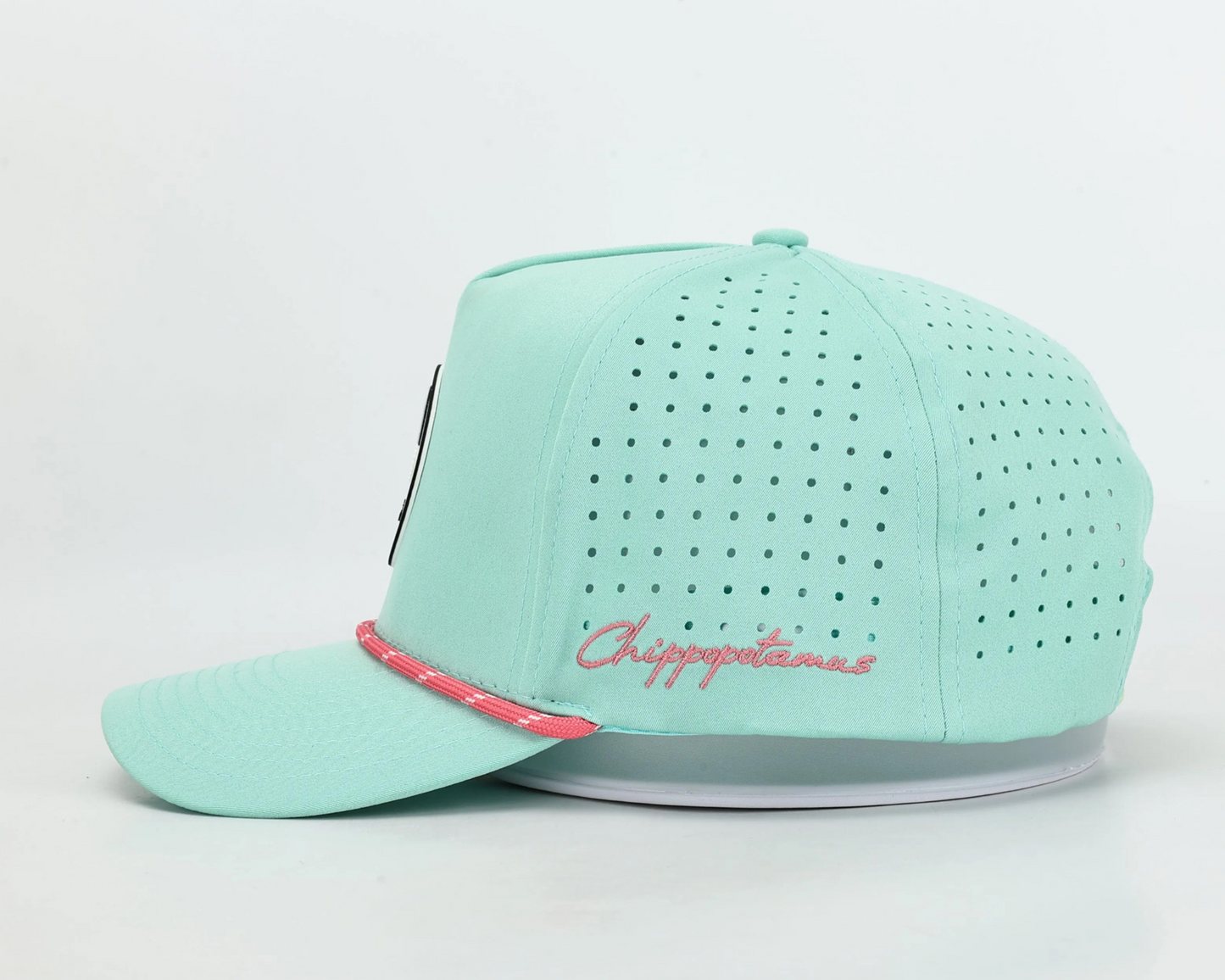 Mint Green Rope Hat - Chippopotamus Pink