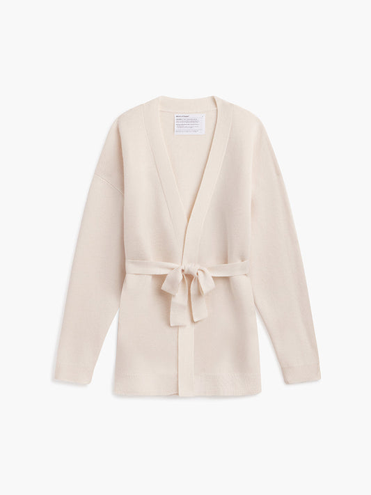 Women's Atlas Merino Belted Cardigan - Ivory - Concordia Style Boutique