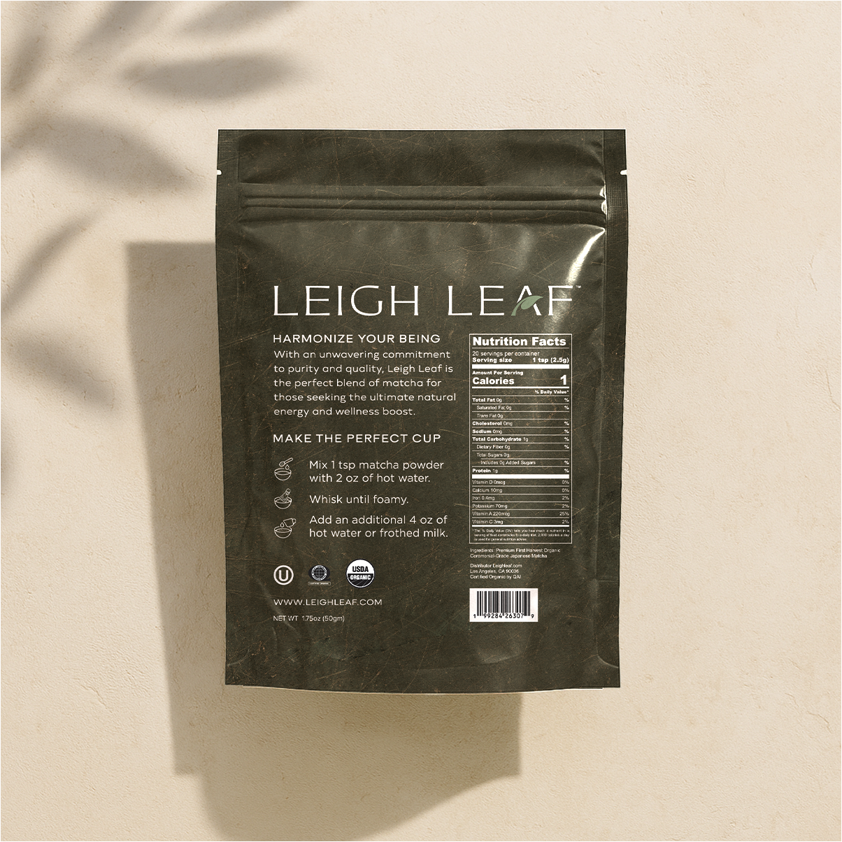 Premium Organic Ceremonial Grade Matcha - 50g Bag