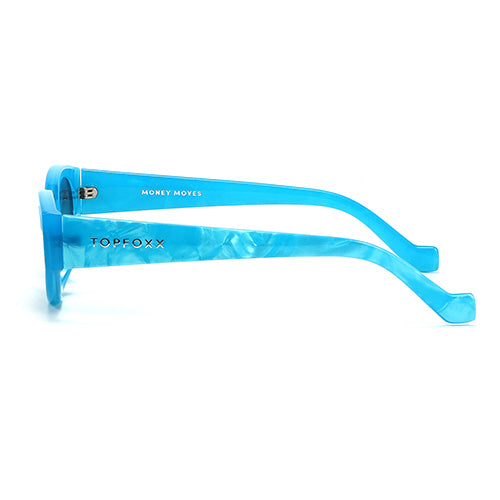 Kat x Money Moves - Blue Cateye Sunglasses - Concordia Style Boutique