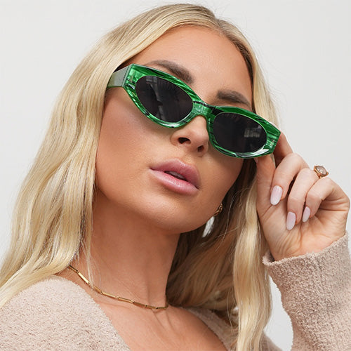 Kat x Money Moves - Green Cateye Sunglasses - Concordia Style Boutique