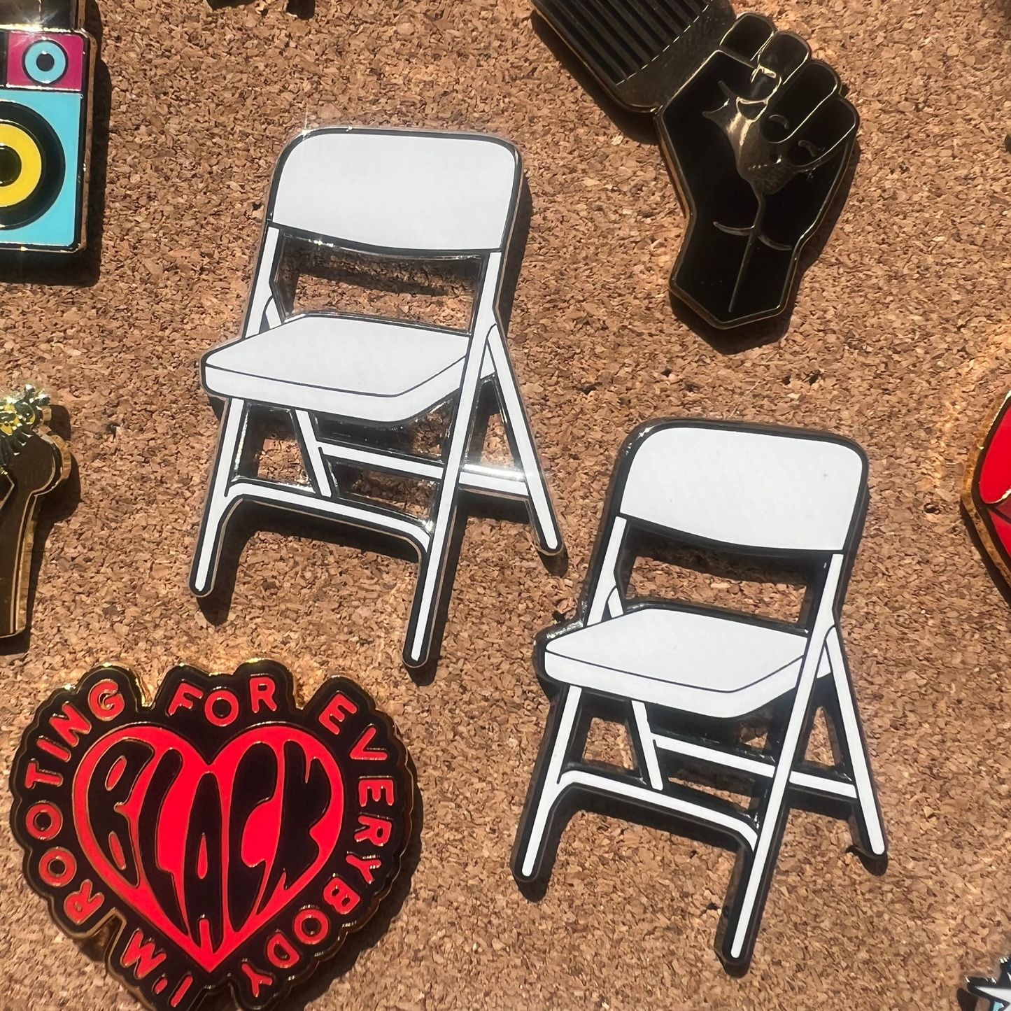 Folding Chair Enamel Pin
