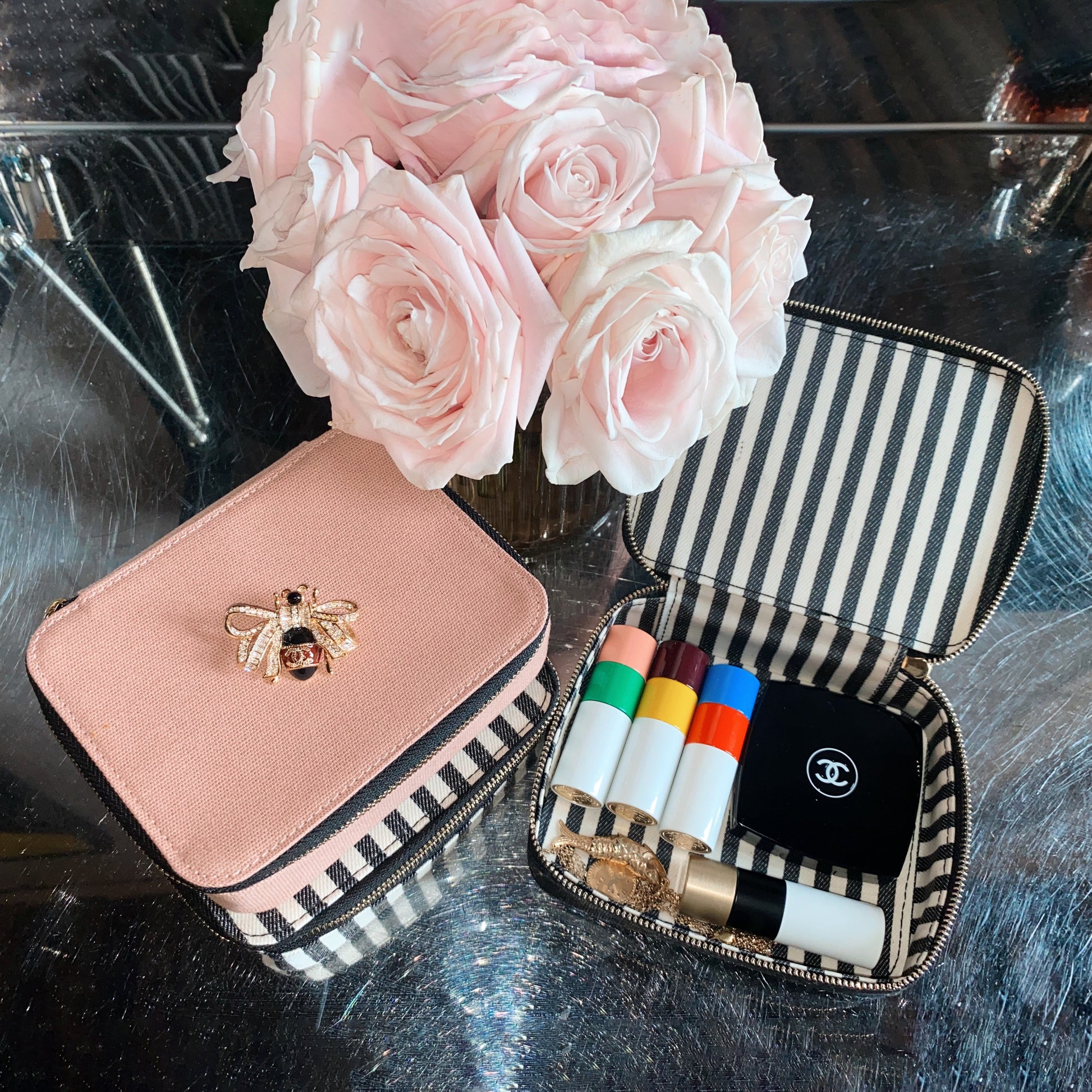 Cosmetics/Trinket Box, Pink/Blush - Concordia Style Boutique