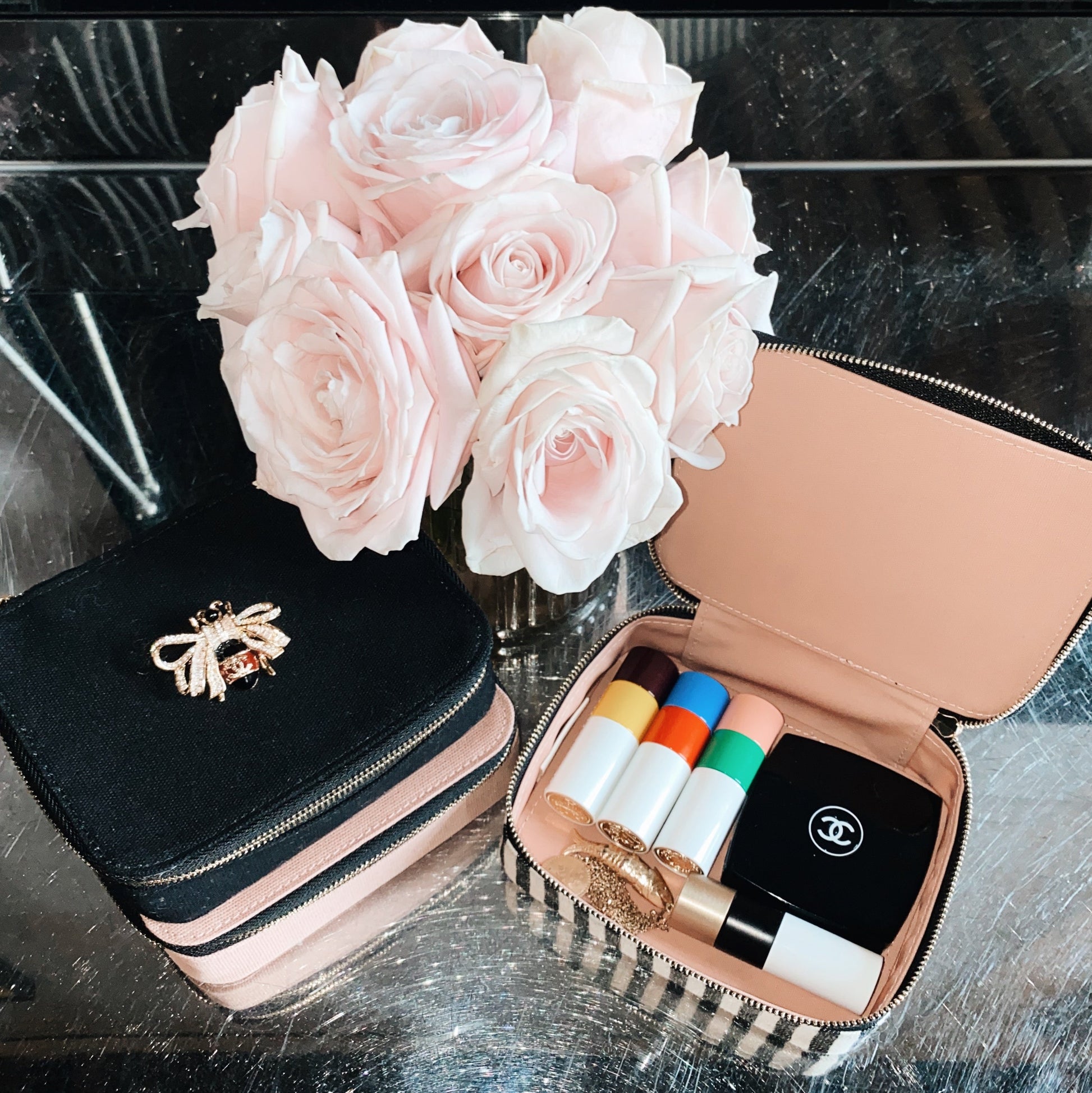 Cosmetics/Trinket Box, Striped - Concordia Style Boutique