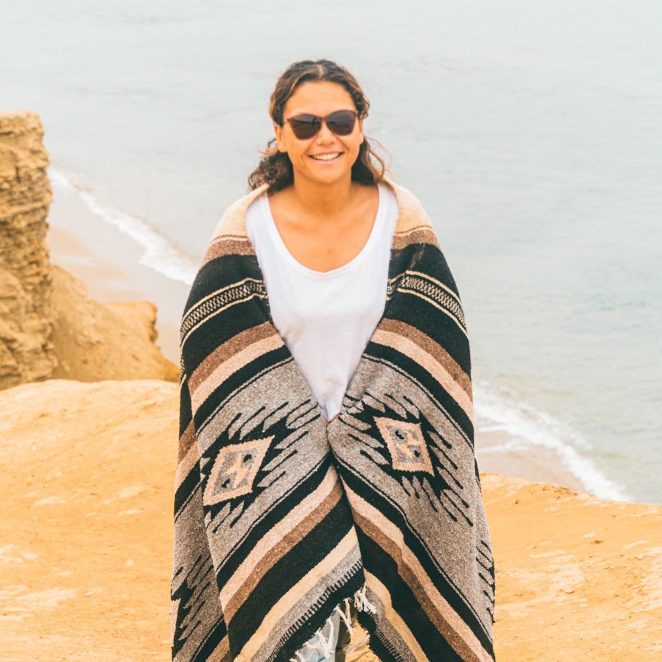 Brown Wool Mexican Blanket - Concordia Style Boutique