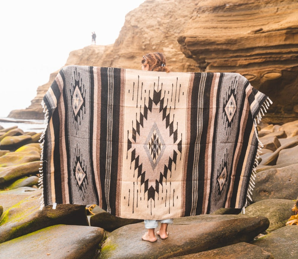 Brown Wool Mexican Blanket - Concordia Style Boutique