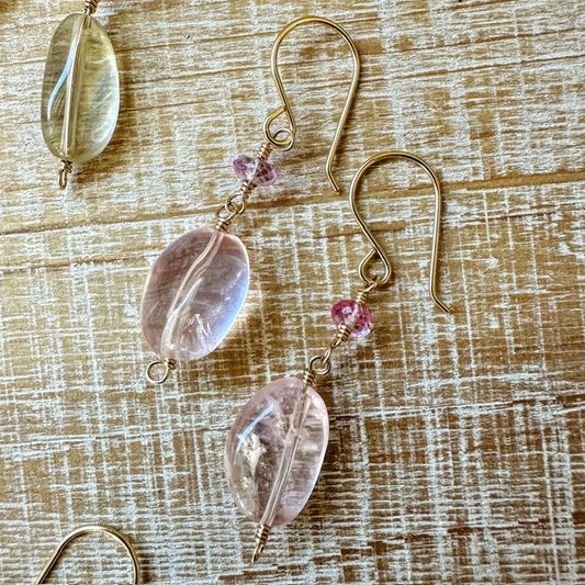 Morganite Pink Topaz Dangle Earrings