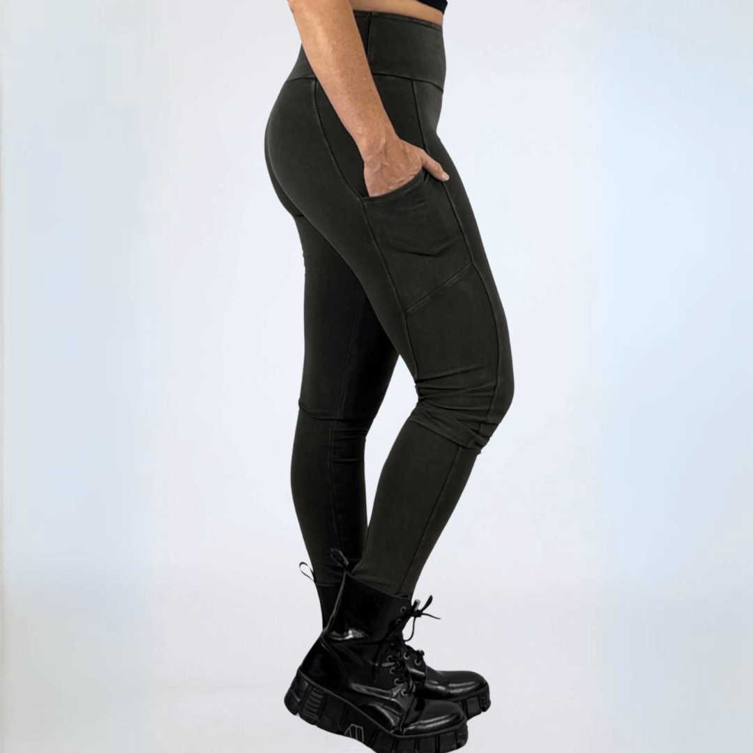 A Perfect Fit Mineral Washed Pocket Leggings Made in USA - Concordia Style Boutique