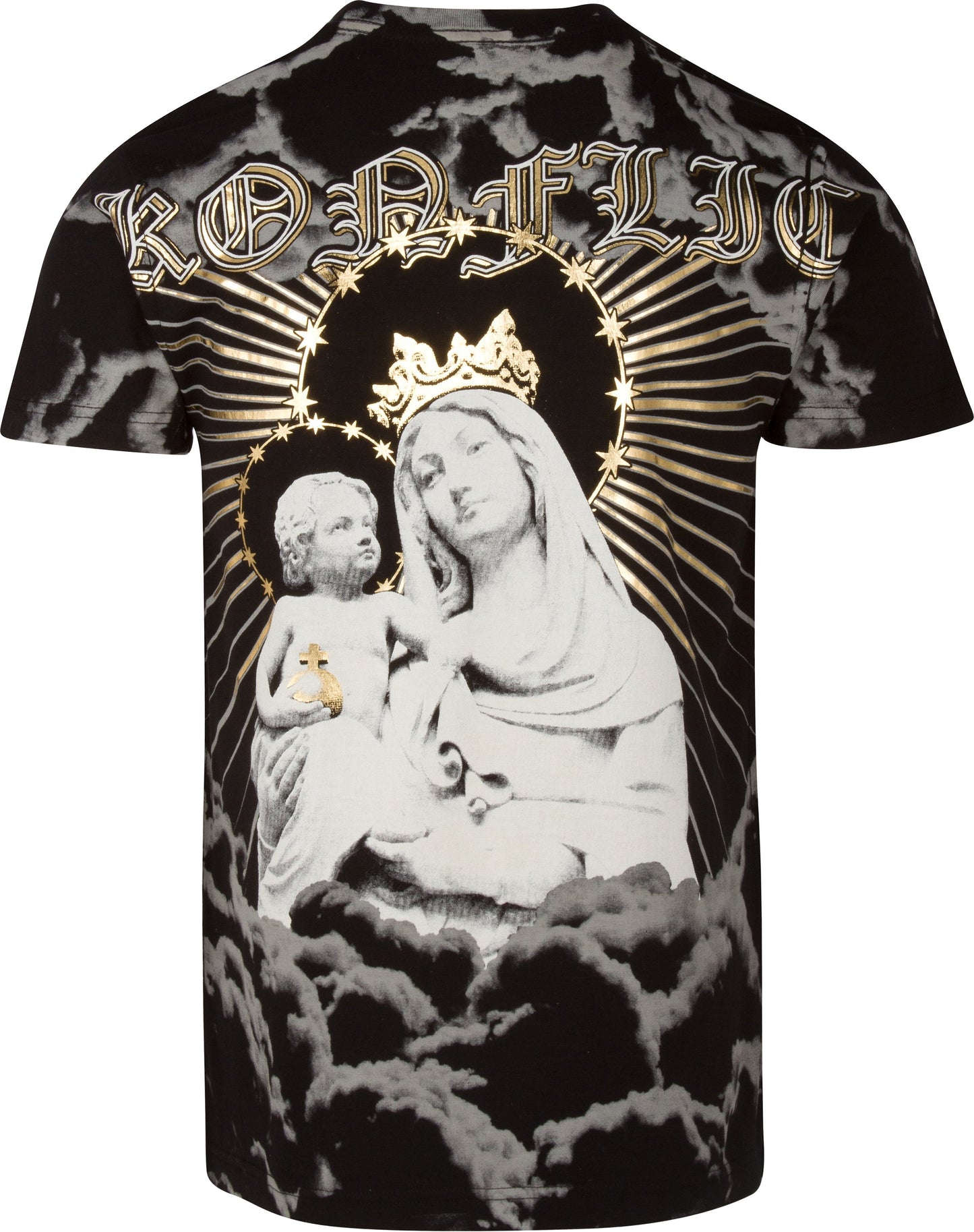 Sakkas Liam Mens Everyday Short Sleeve Cotton Embossed T-shirt Virgin & Baby Jesus - Concordia Style Boutique