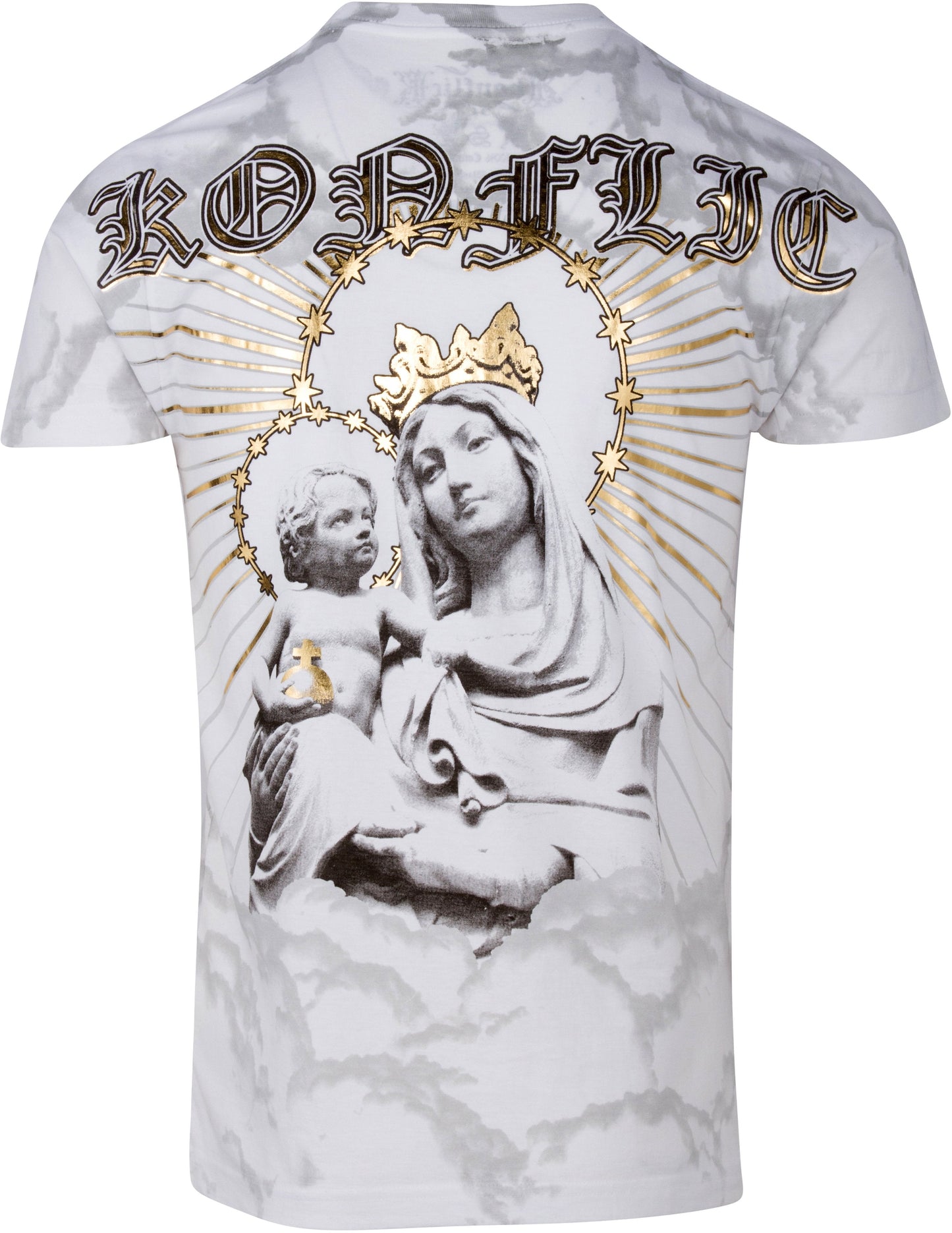 Sakkas Liam Mens Everyday Short Sleeve Cotton Embossed T-shirt Virgin & Baby Jesus - Concordia Style Boutique