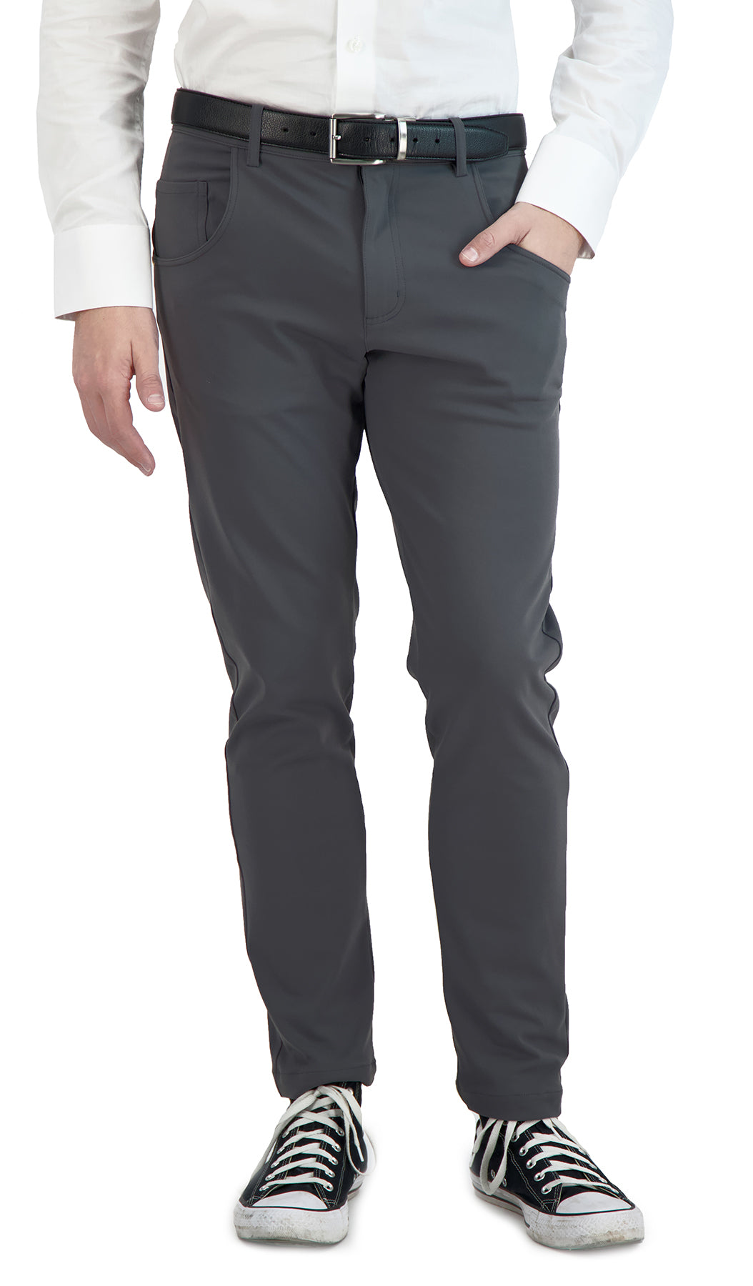 NEW & UPDATED Super - Stretch Men's Chinos -Casual - Dark Charcoal - Performance Collection