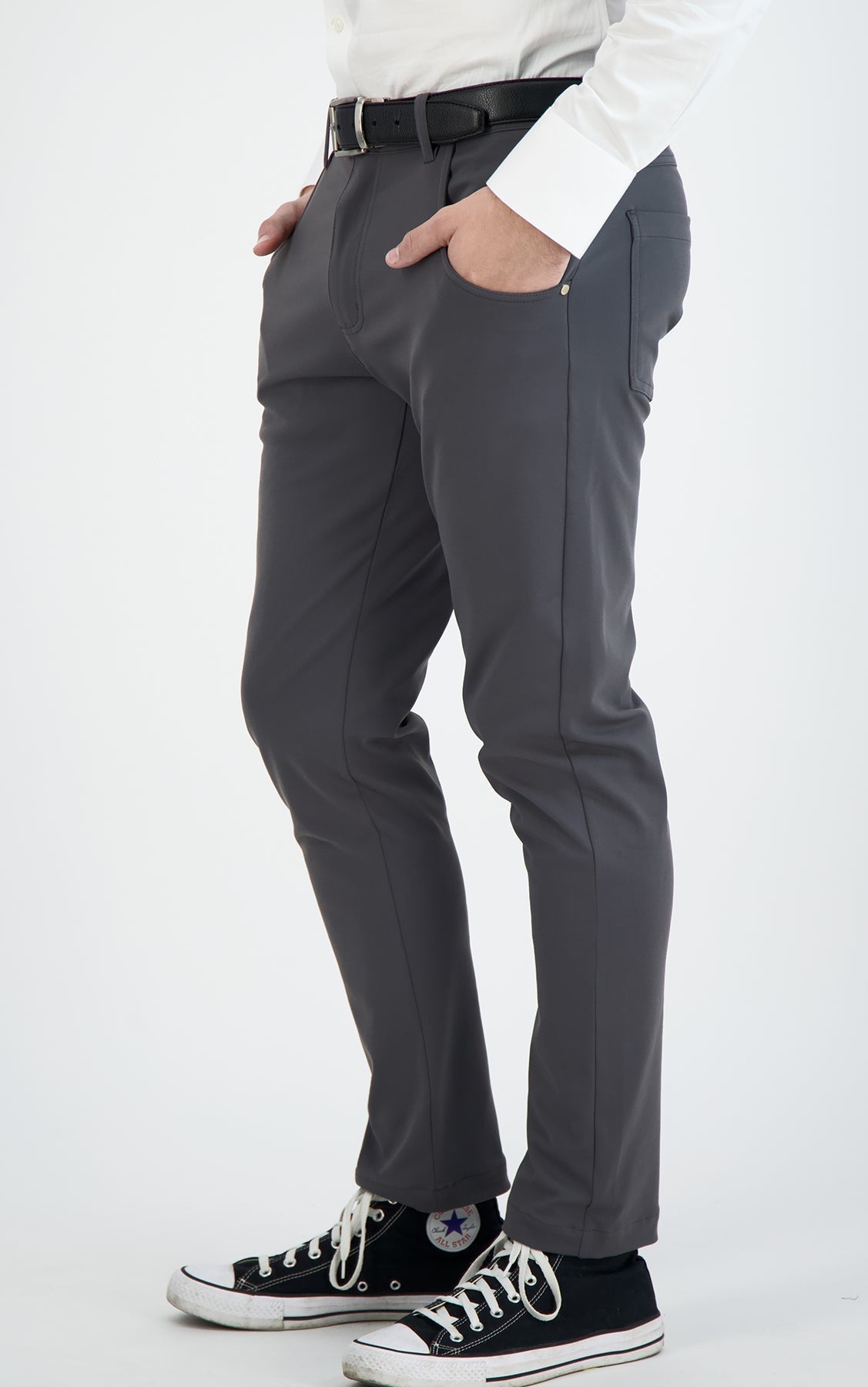 NEW & UPDATED Super - Stretch Men's Chinos -Casual - Dark Charcoal - Performance Collection