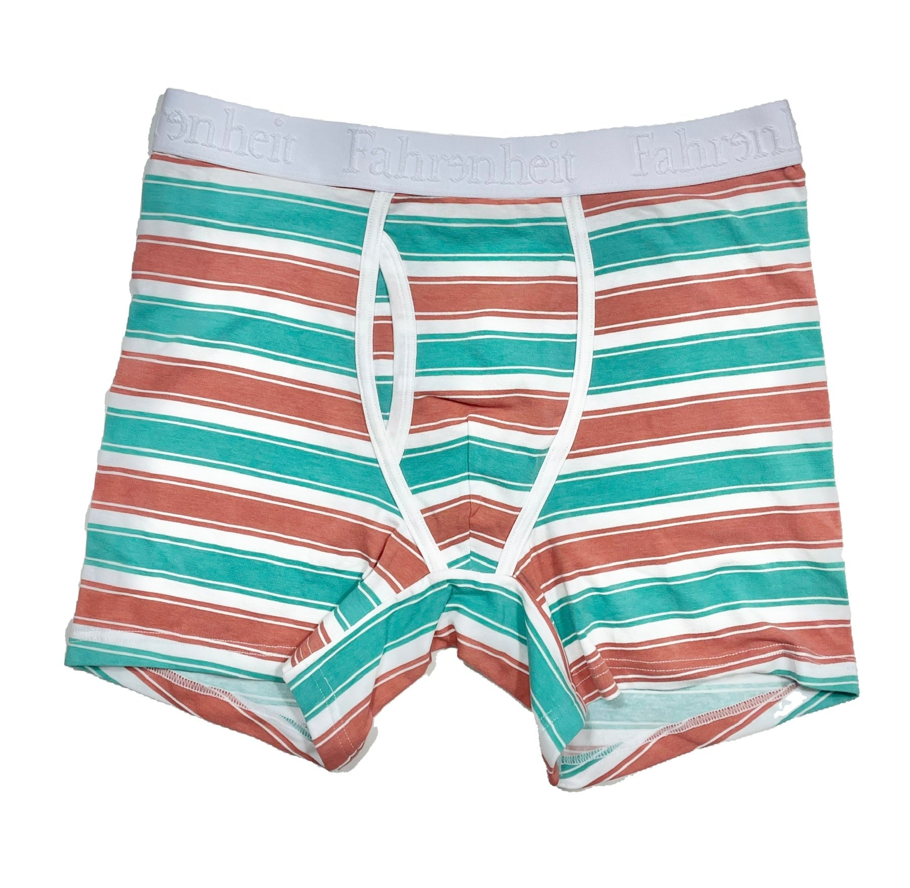 Newman Boxer Brief | Coral & Green Stripe - Concordia Style Boutique