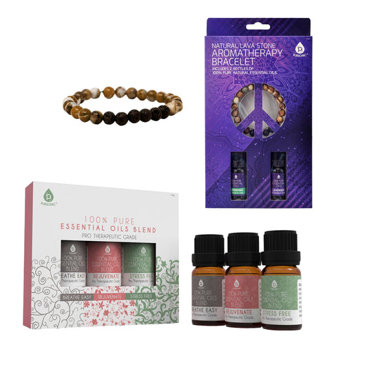 Pursonic Aromatherapy Bliss Bundle: Lava Stone Bracelet + Pure Essential Oils. - Concordia Style Boutique