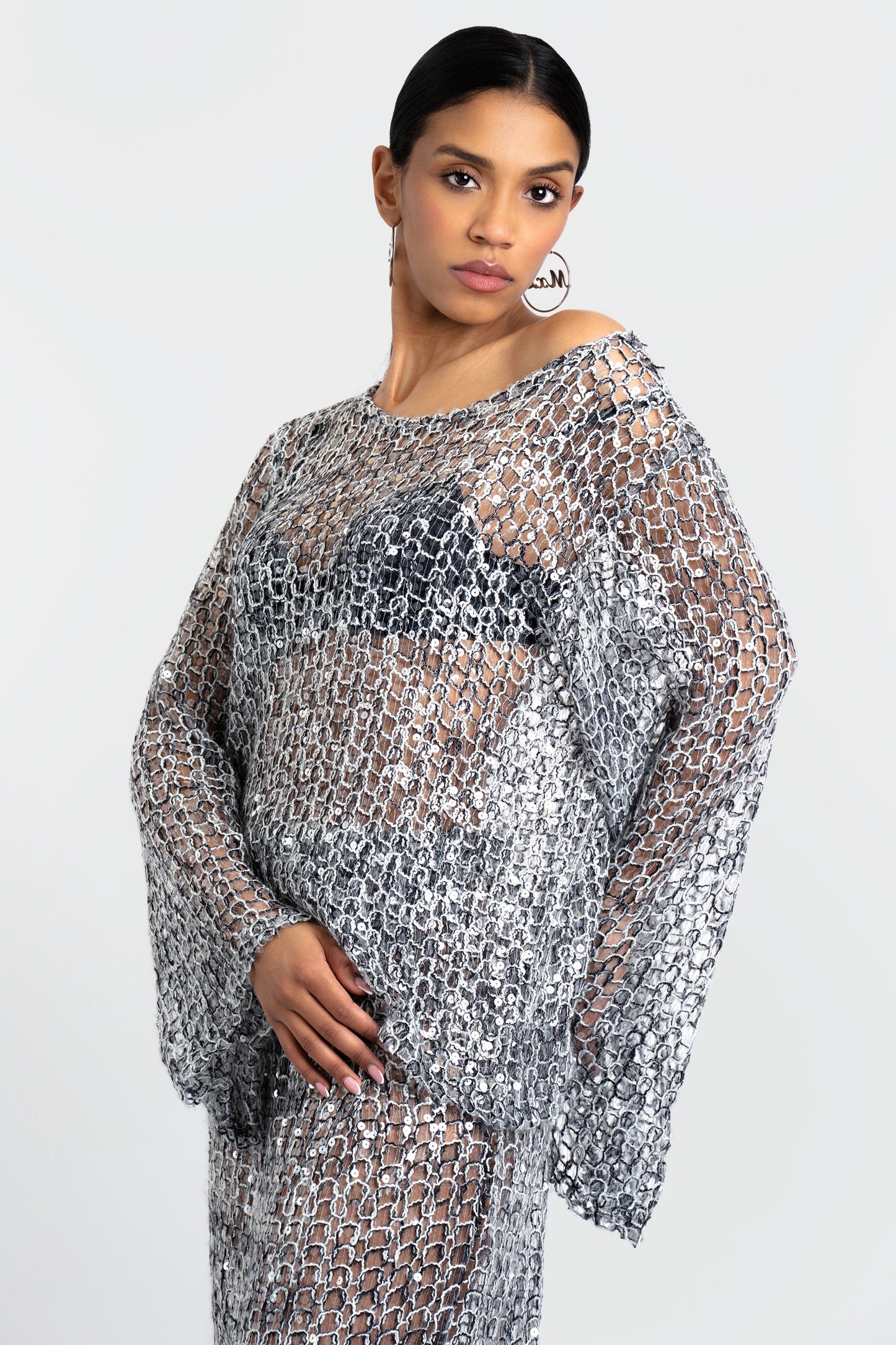 Naomi Sequin Long Two-Piece Skirt Set