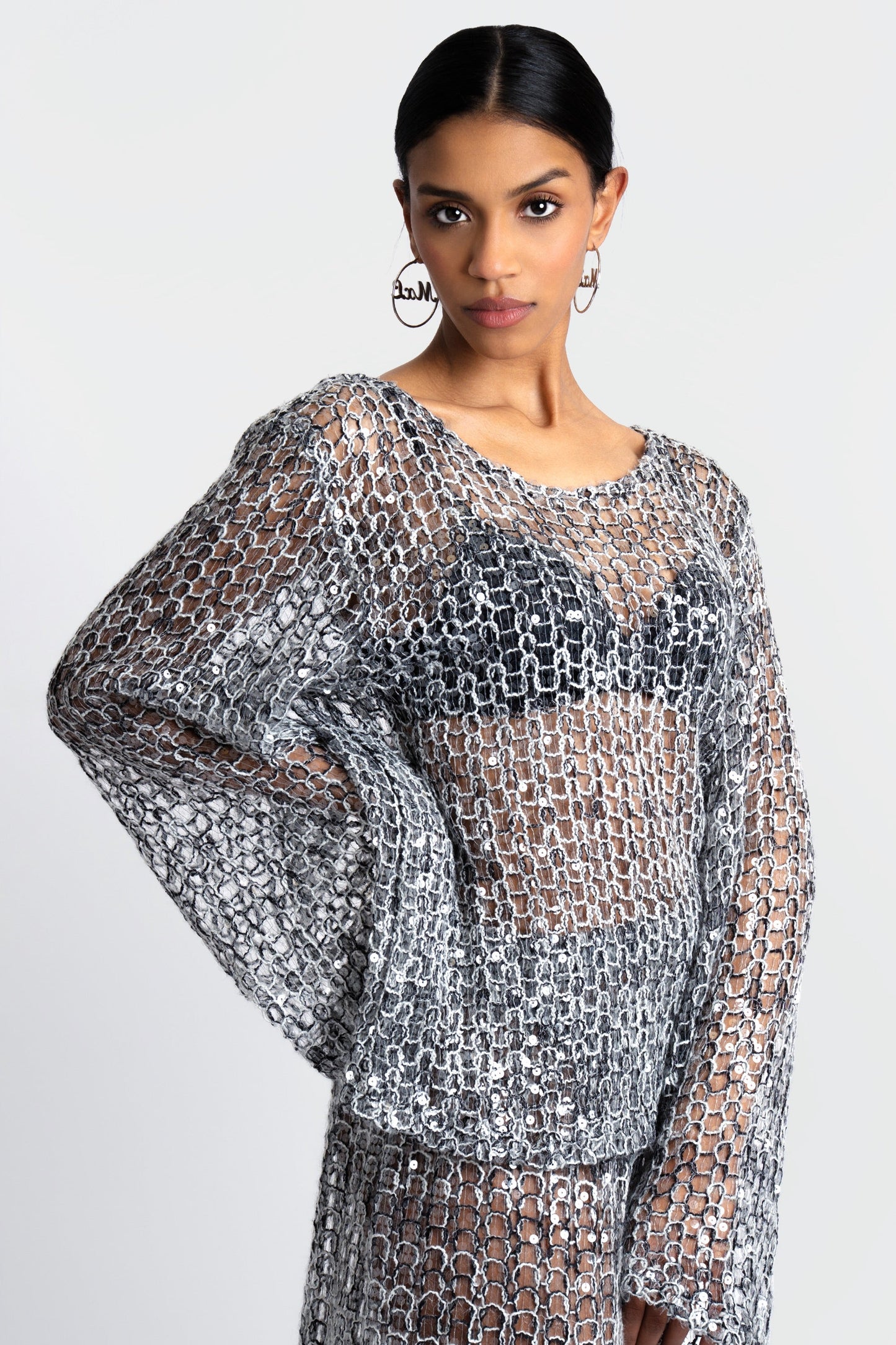 Naomi Sequin Long Two-Piece Skirt Set