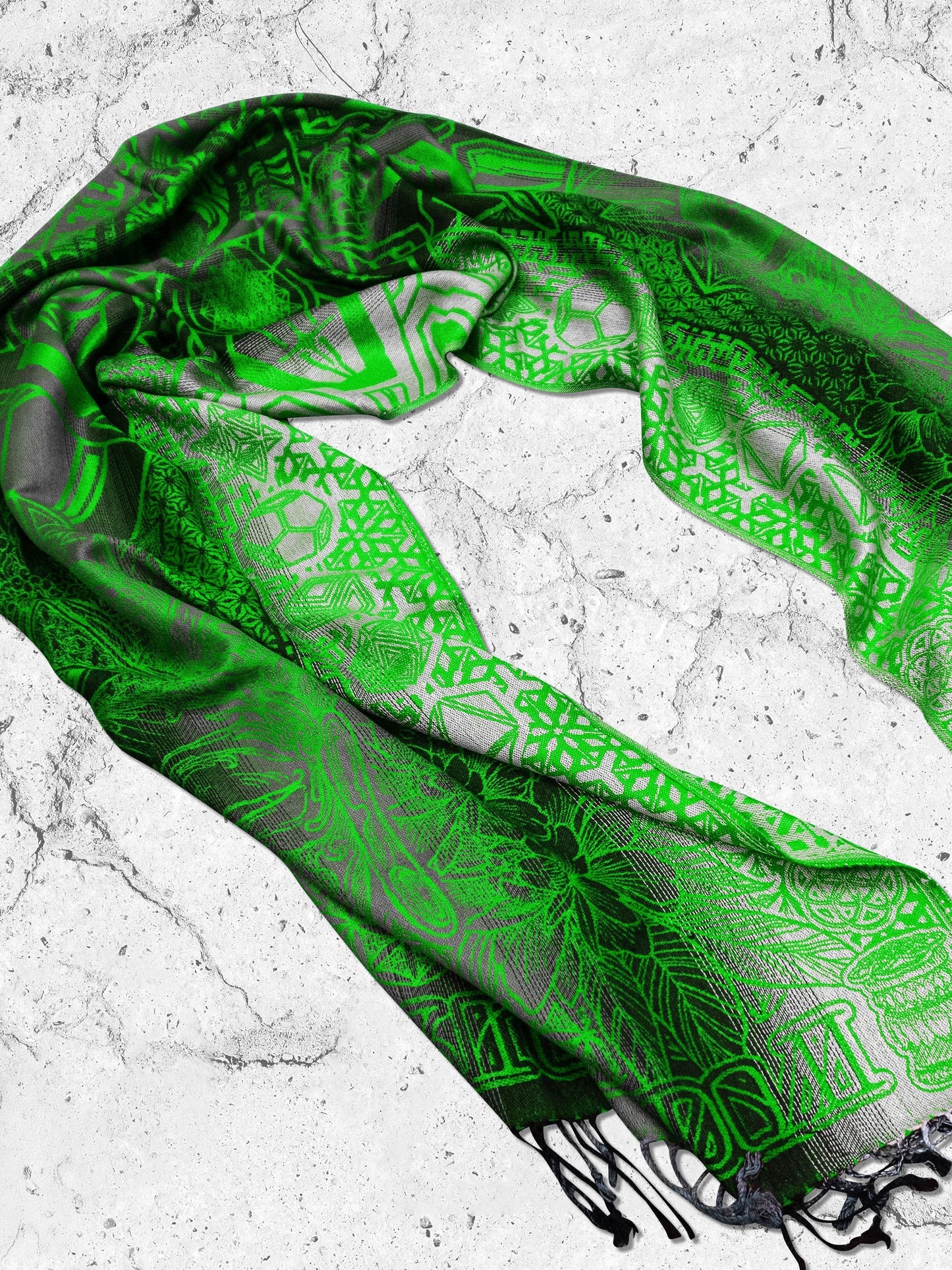 WOUNDS TO WISDOM • Yantrart x Rage Nation • UV-Reactive Gradient Shawl - Concordia Style Boutique