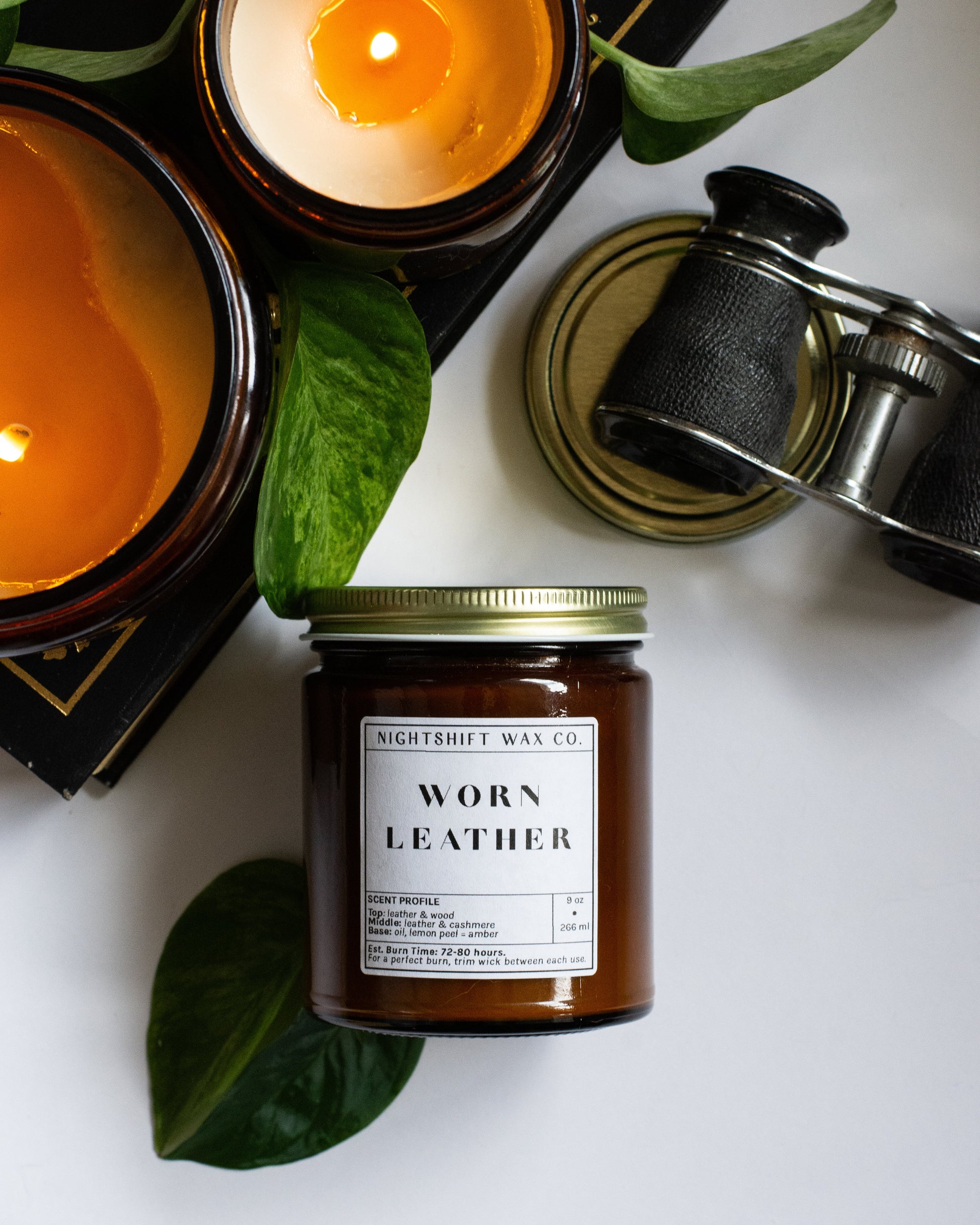 Worn Leather Soy Candle - Concordia Style Boutique