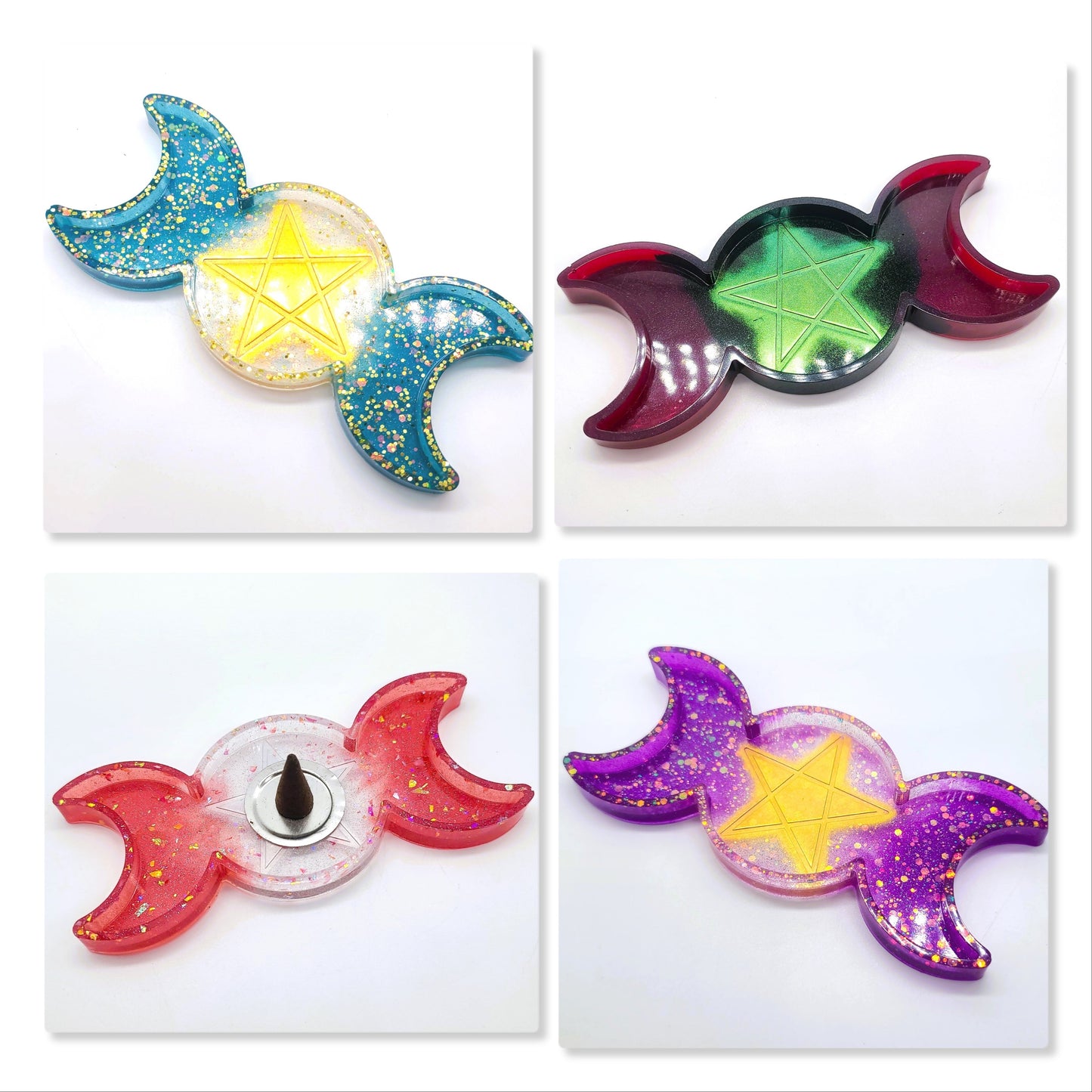 Triple Goddess Candle / Incense Holder - Made w/ Eco-Friendly Resin