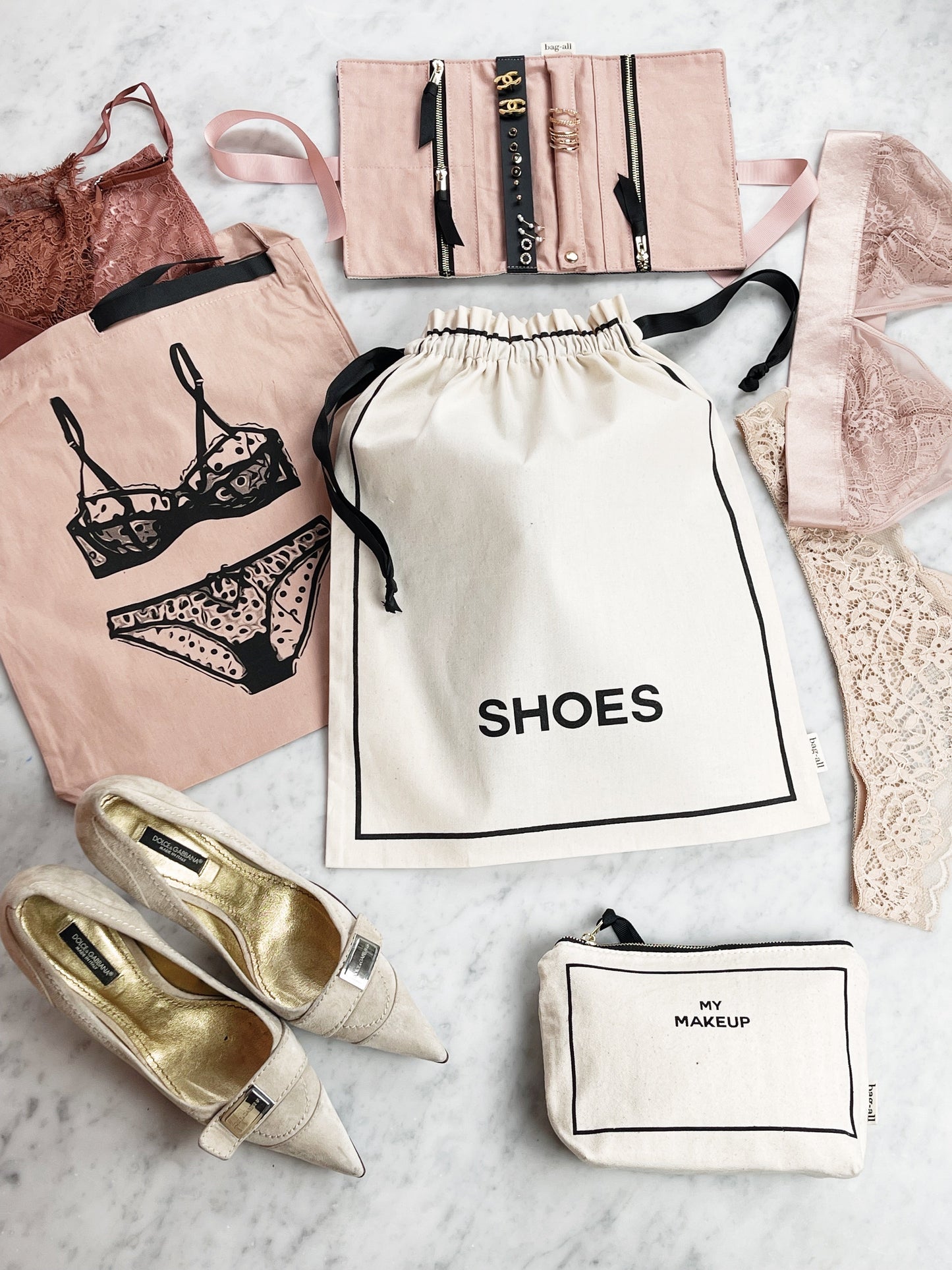 Couture Shoe Travel Bag, Cream - Concordia Style Boutique
