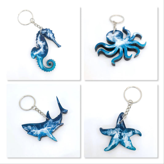 Ocean Themed Sea Creatures Key Chain