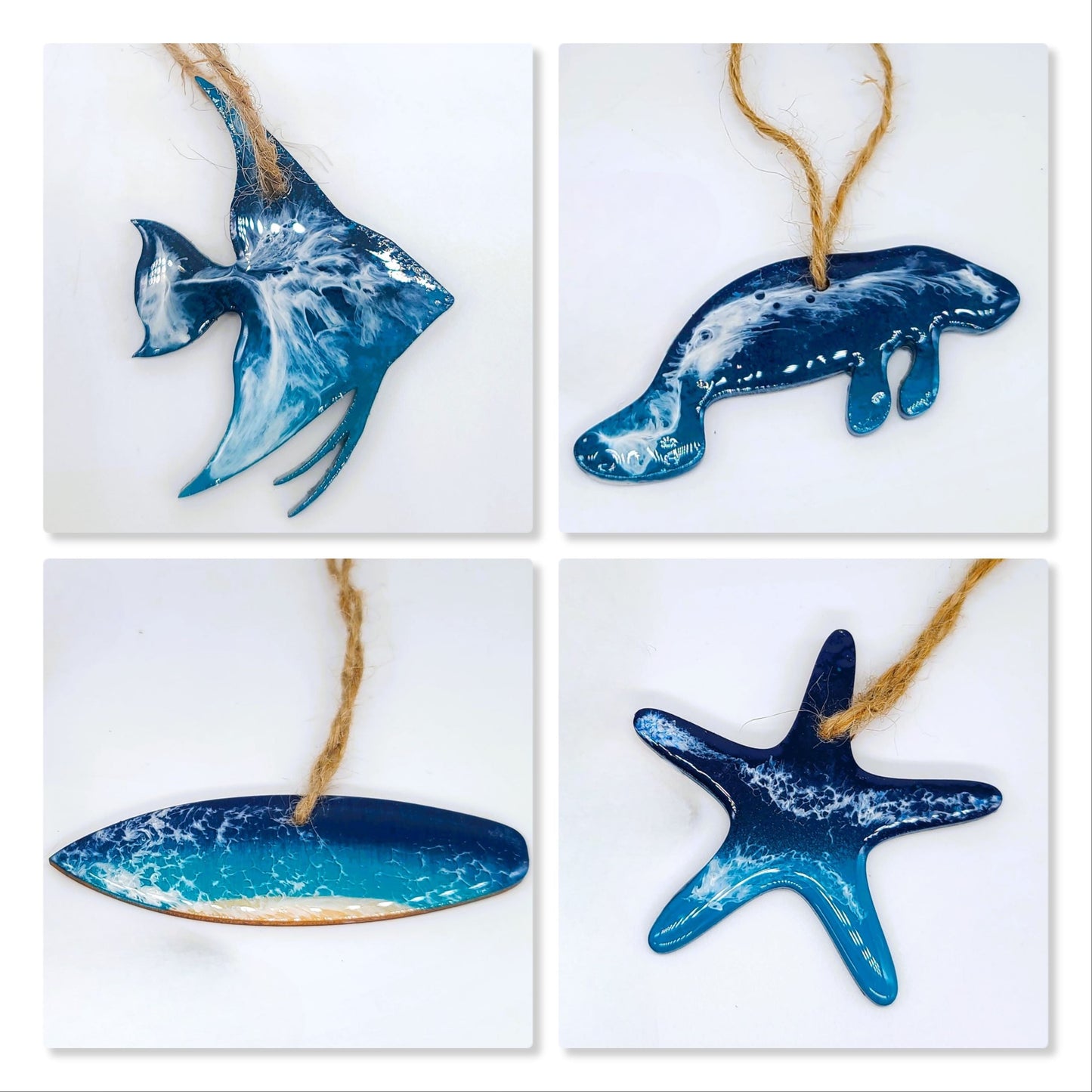 Resin and Wood Sealife Ornament