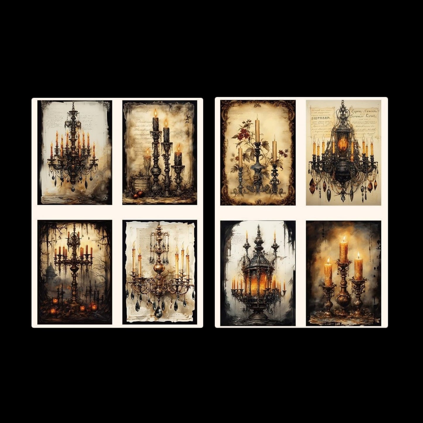 Spooky Gothic Candle Halloween Greeting Card with Envelope